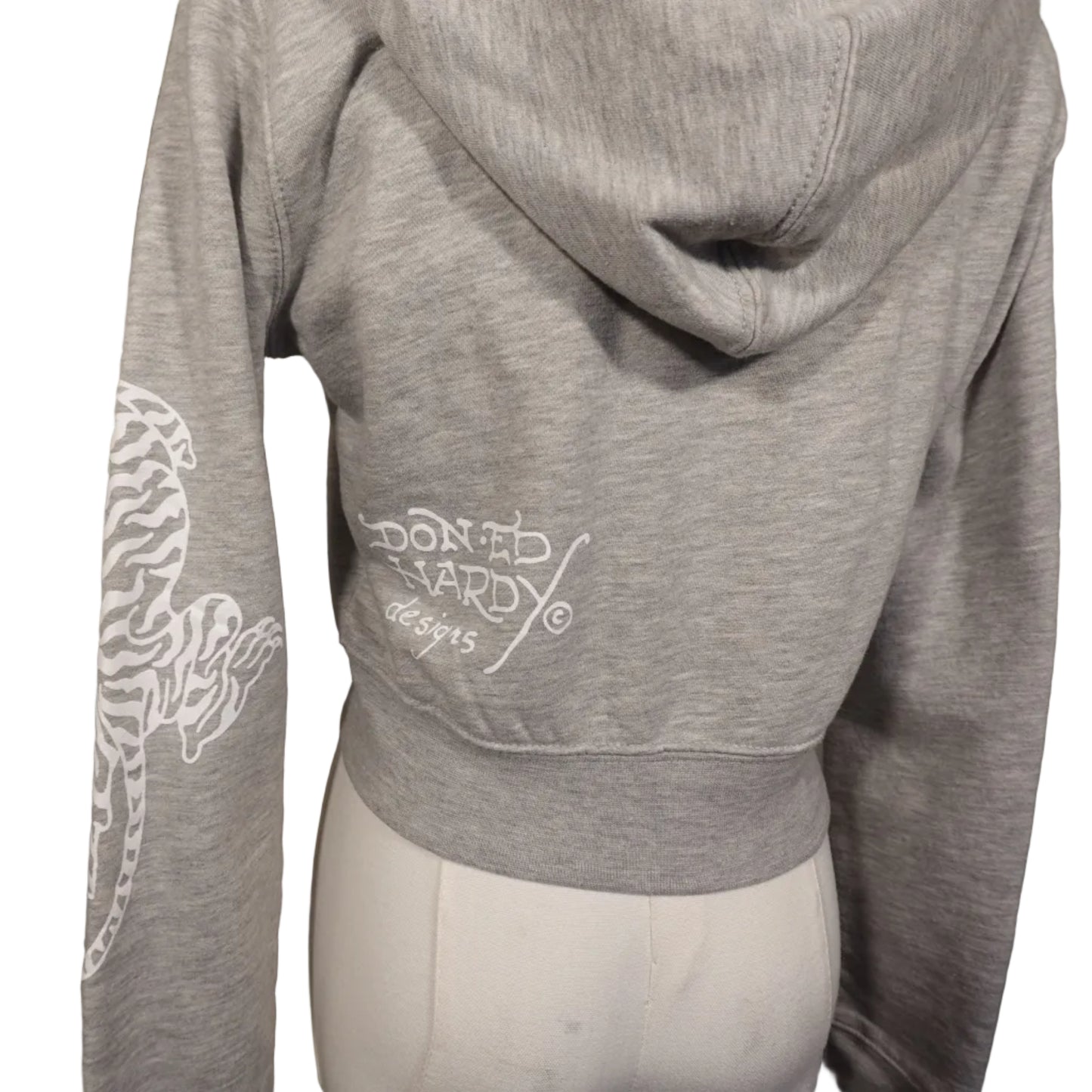 Ed Hardy "Tiger and Rose" Crop Gray Jacket