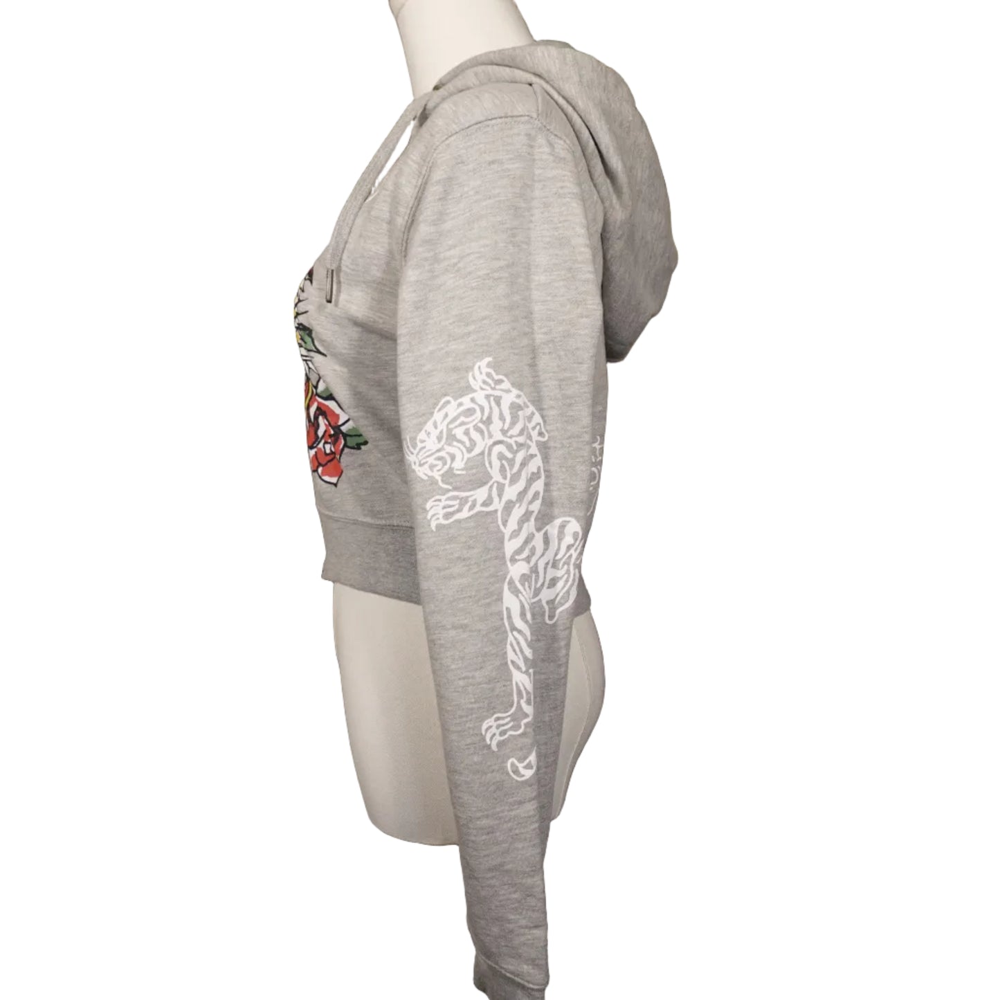 Ed Hardy "Tiger and Rose" Crop Gray Jacket