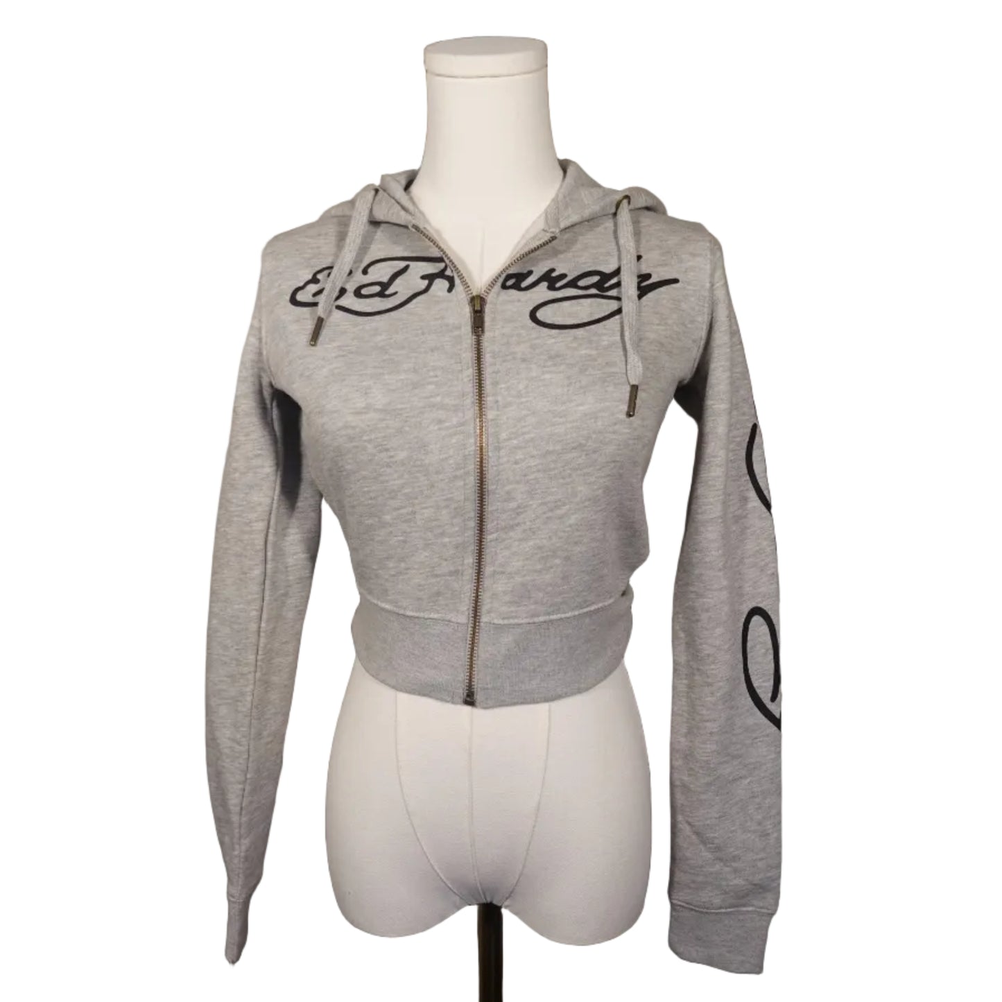Ed Hardy "Broken Hearts and Fairy Tales" Crop Gray Jacket