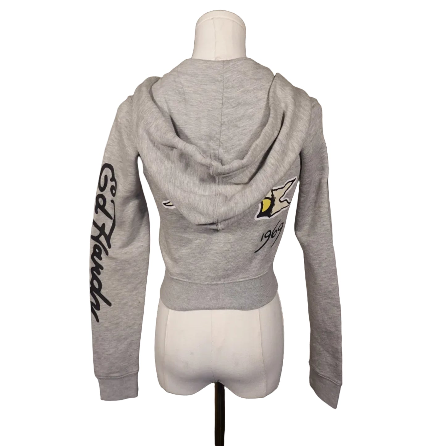 Ed Hardy "Broken Hearts and Fairy Tales" Crop Gray Jacket