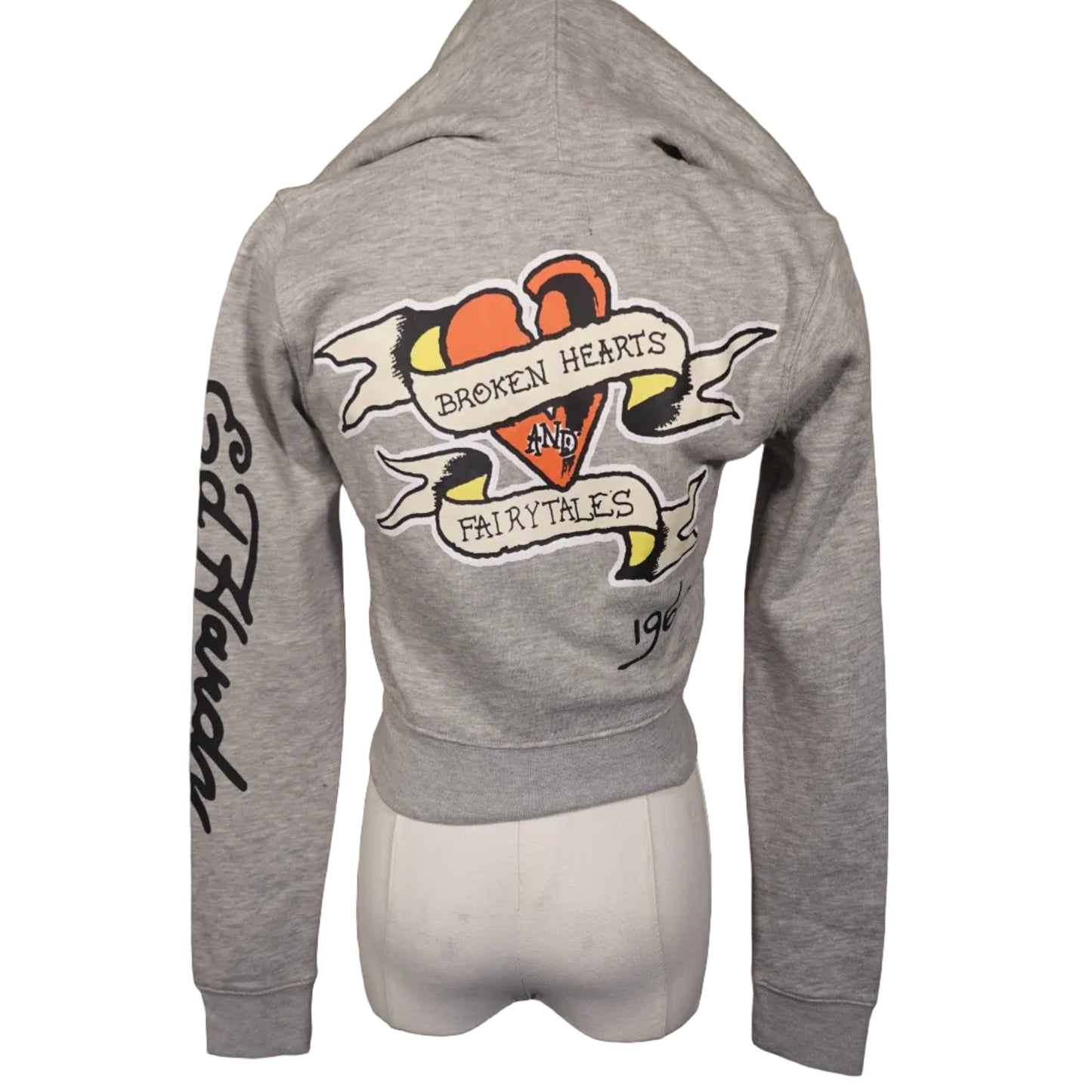 Ed Hardy "Broken Hearts and Fairy Tales" Crop Gray Jacket