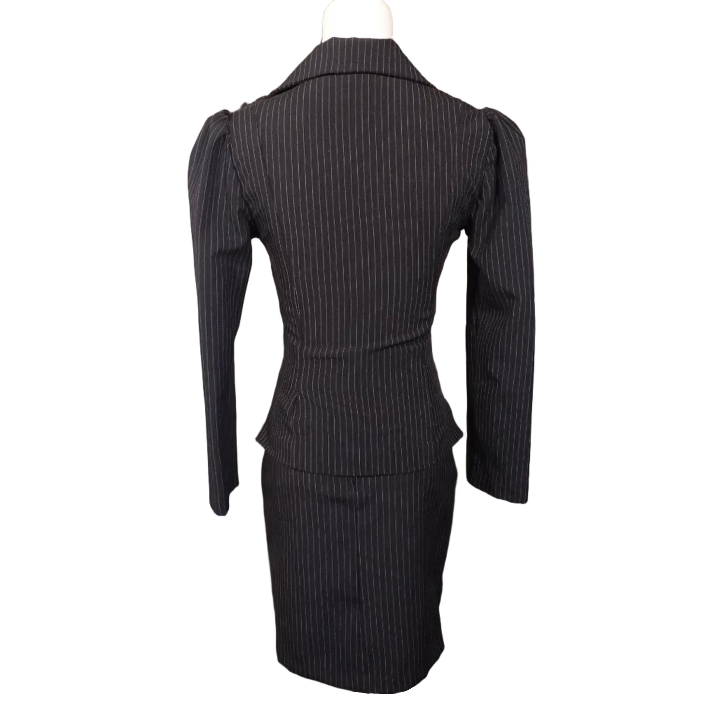 No Boundaries Y2K Pinstriped Black Skirt Suit (Juniors 7/8)