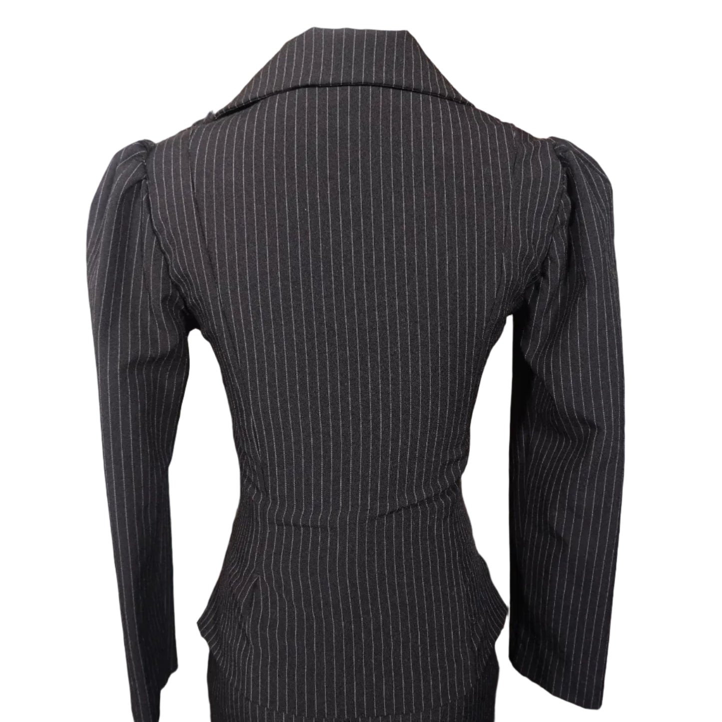 No Boundaries Y2K Pinstriped Black Skirt Suit (Juniors 7/8)