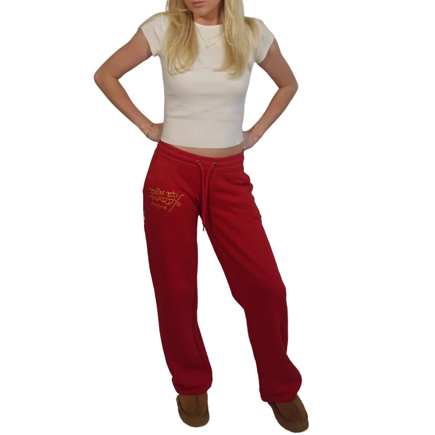 Ed Hardy "Love Kills Slow" Red Sweatpants