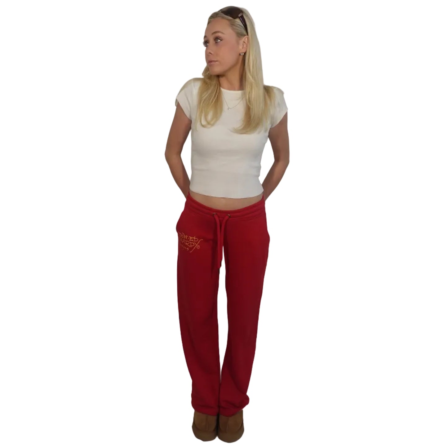 Ed Hardy "Love Kills Slow" Red Sweatpants