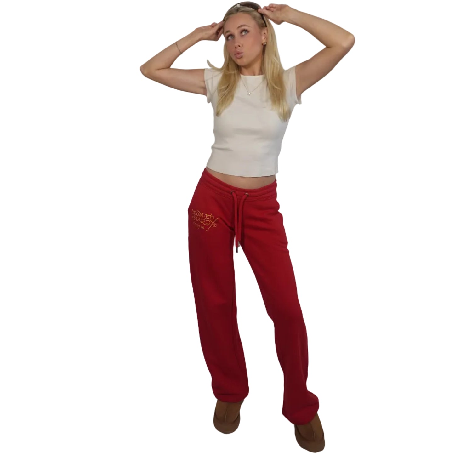 Ed Hardy "Love Kills Slow" Red Sweatpants