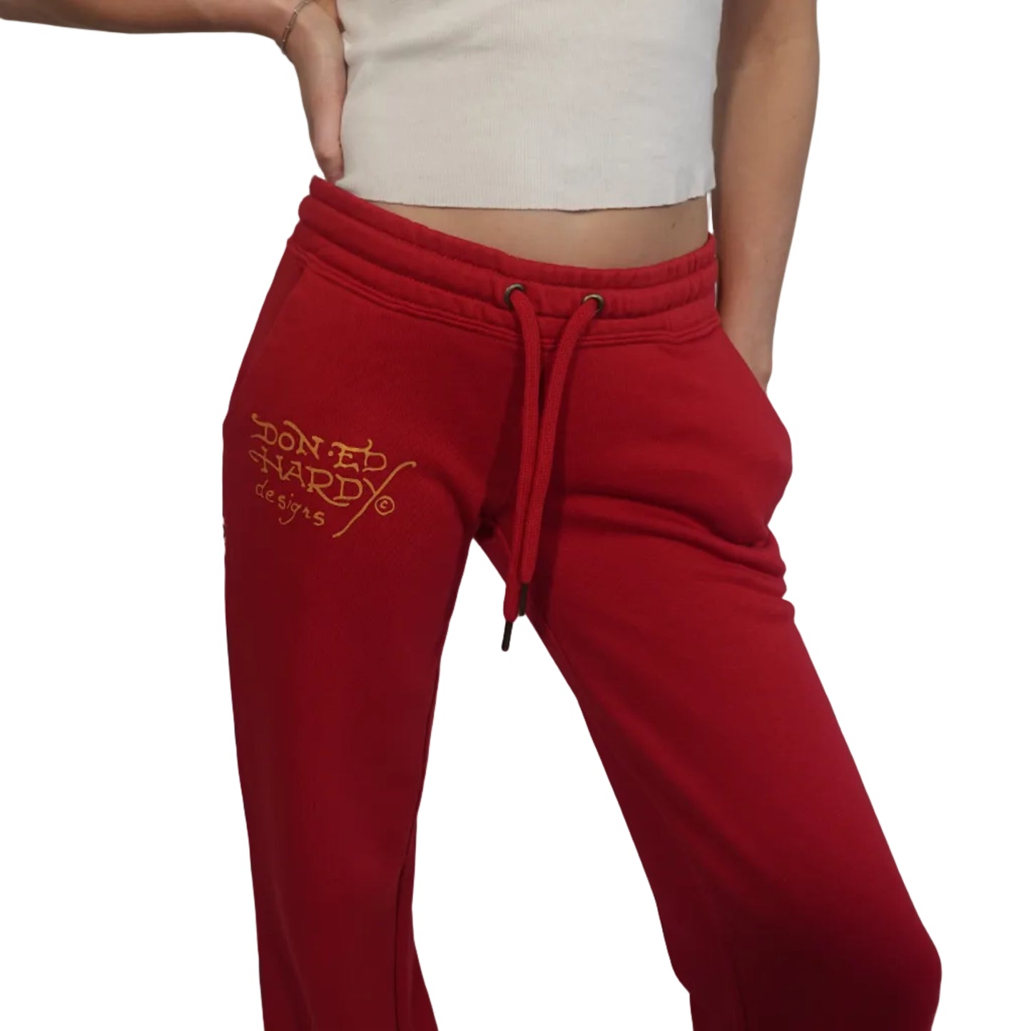 Ed Hardy "Love Kills Slow" Red Sweatpants