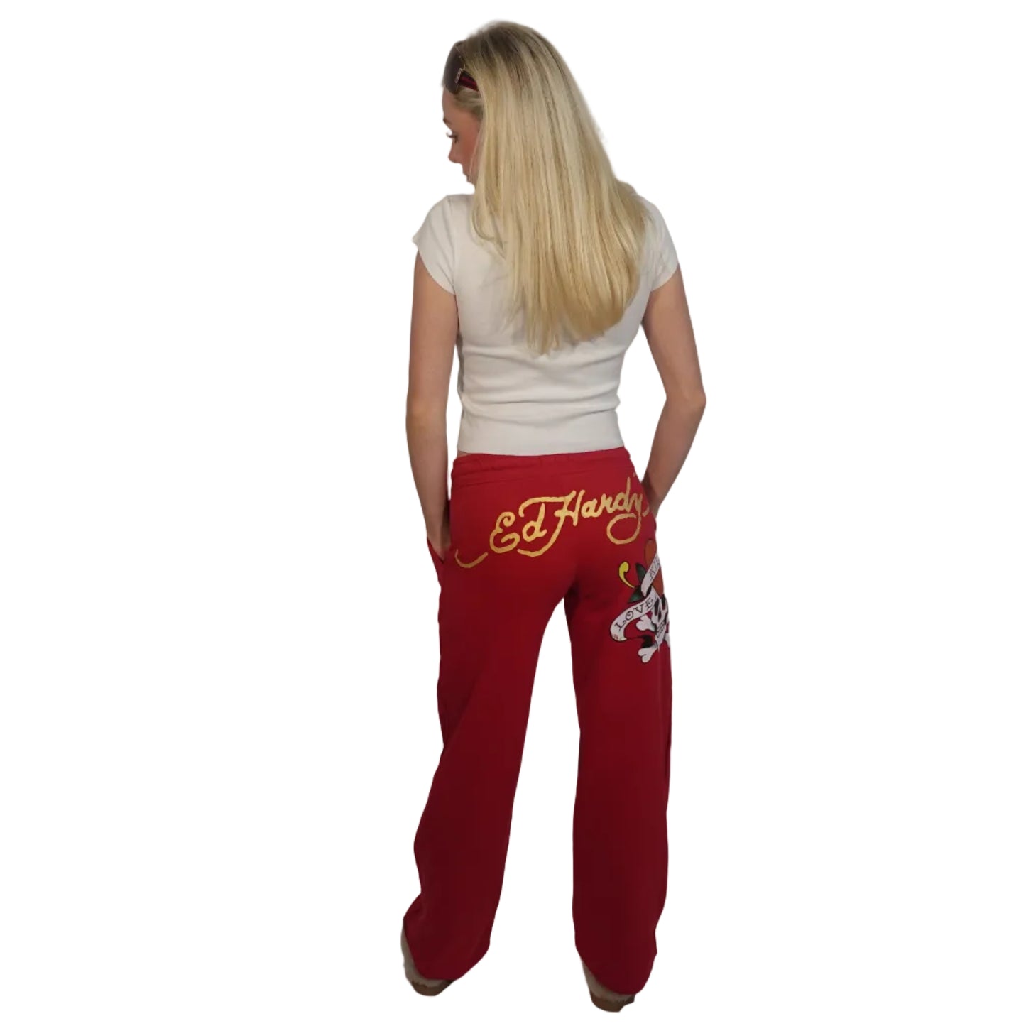 Ed Hardy "Love Kills Slow" Red Sweatpants