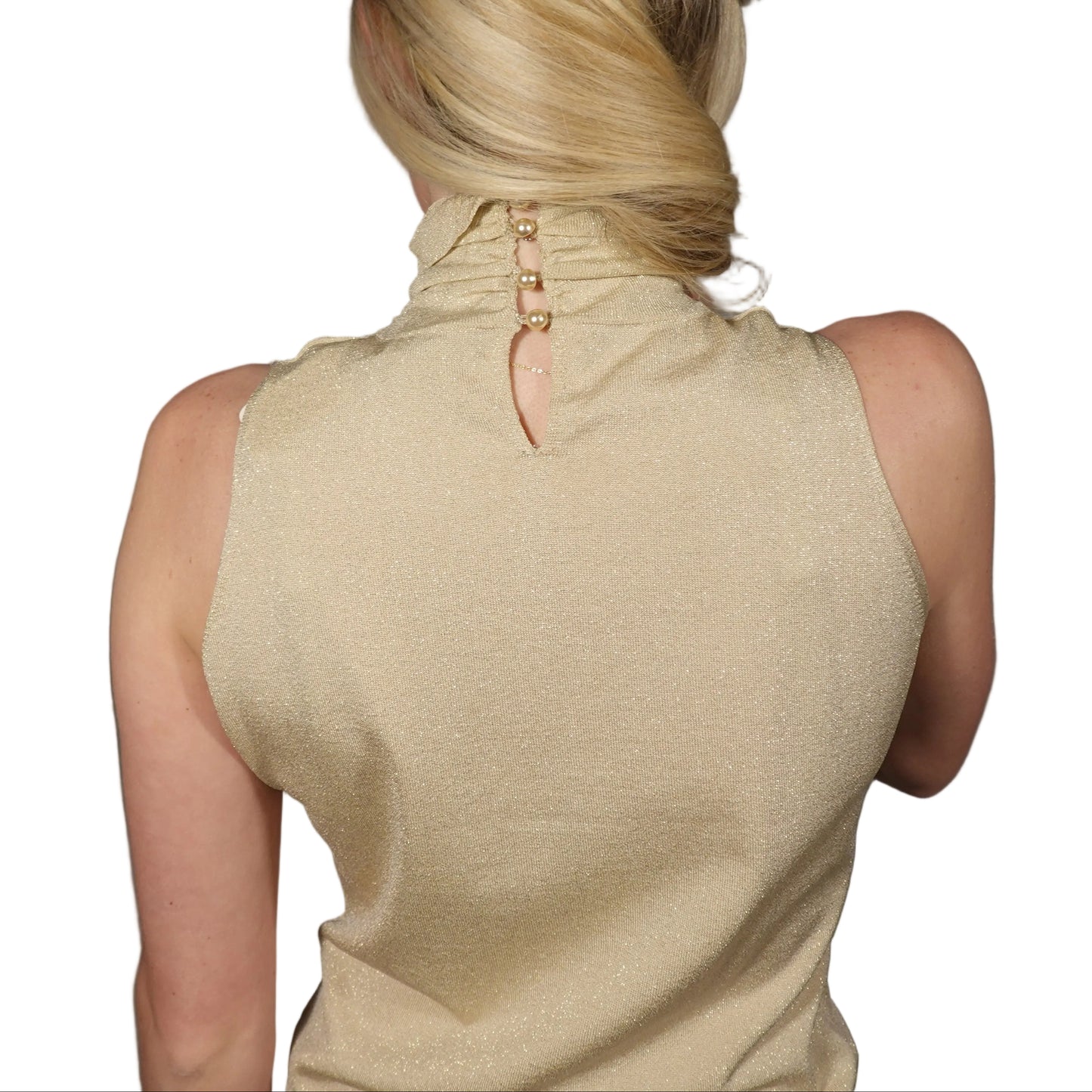 Etcetera Shimmery Cream High Neck To (S)