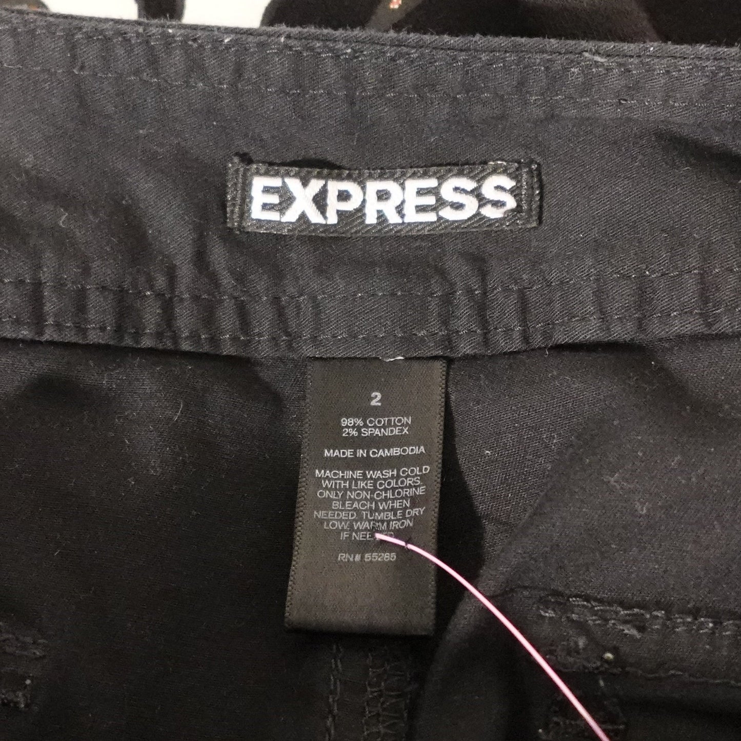 Express Black Mini Button Shorts-2