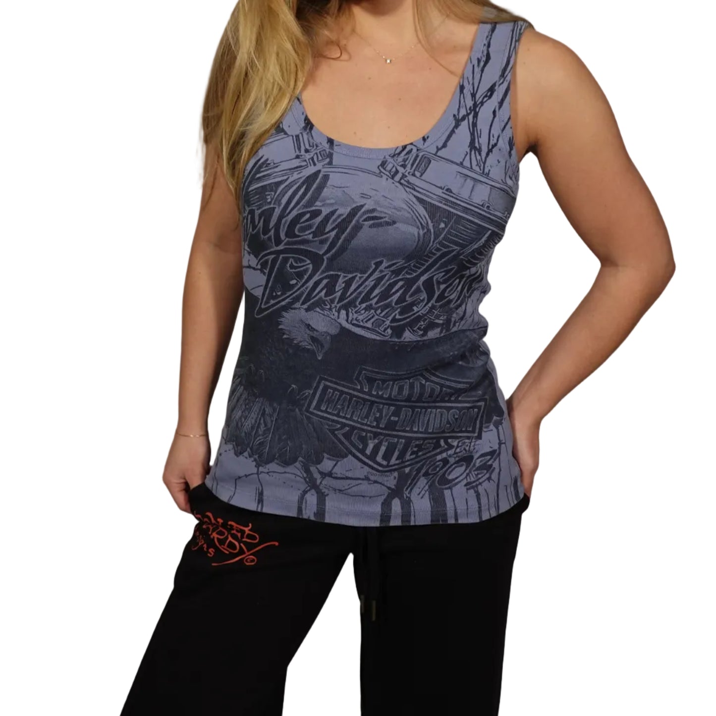 Harley Davidson Steel Blue Tank Top-S