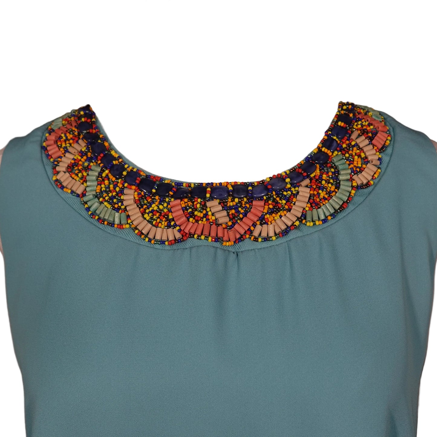 Sage Embellished Layered Tank (S)