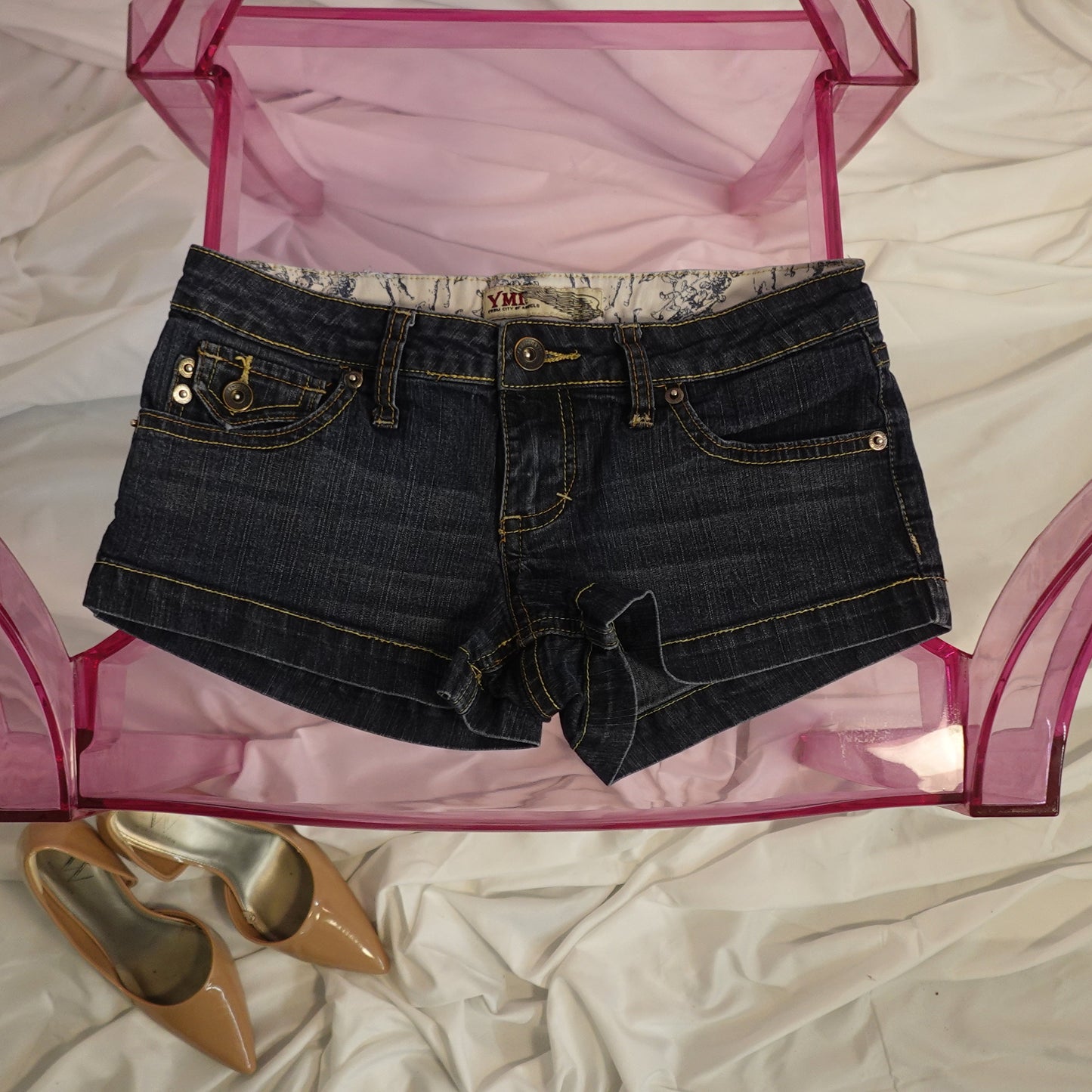 Micro Mini Dark Denim Shorts