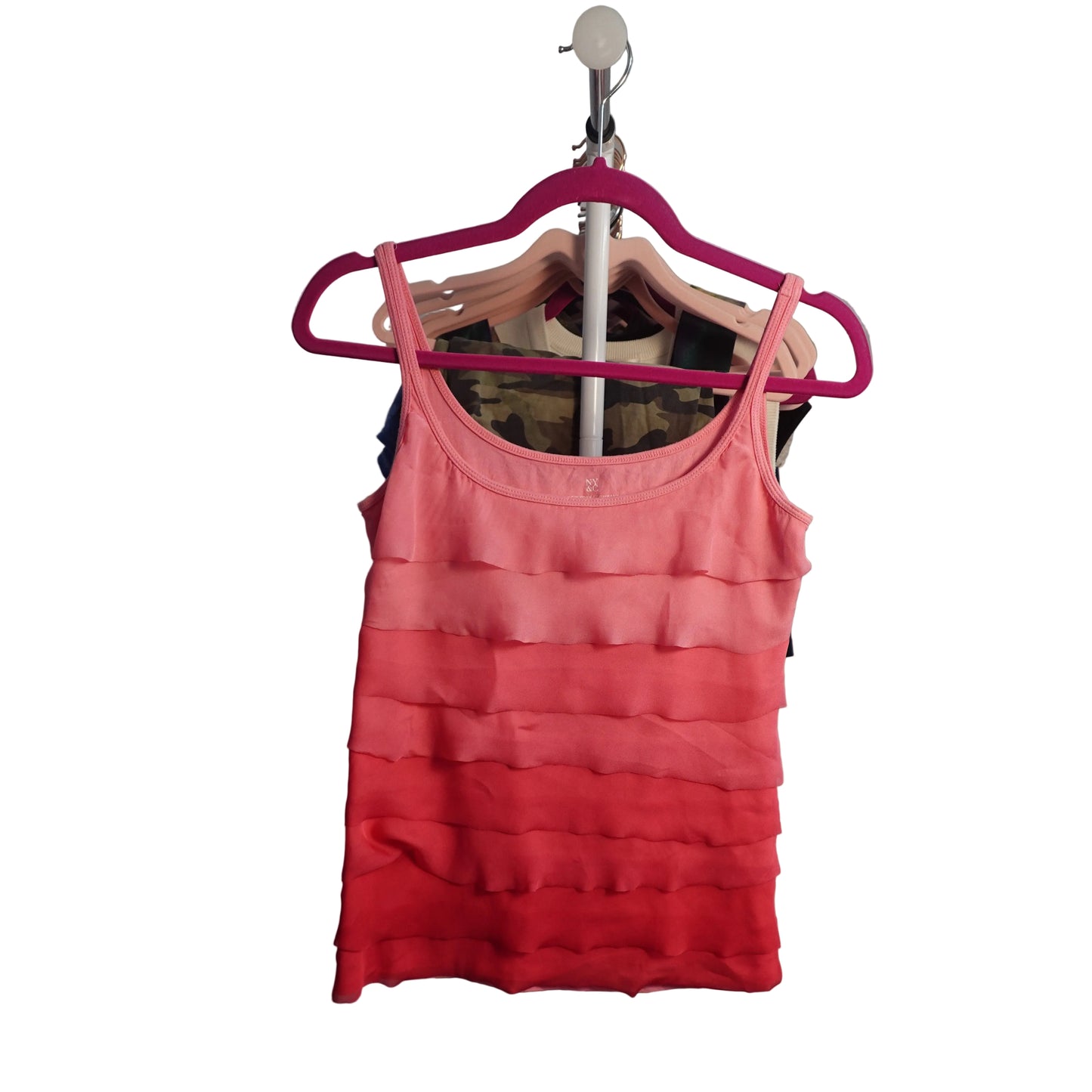 Pink Ruffle Tank Top-S