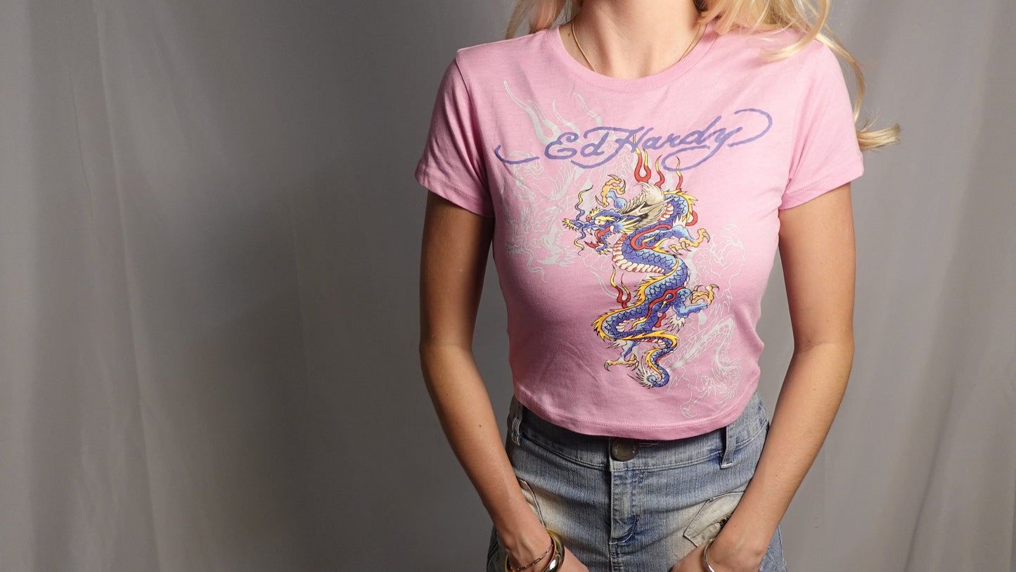 Ed Hardy Pink Snake Tee