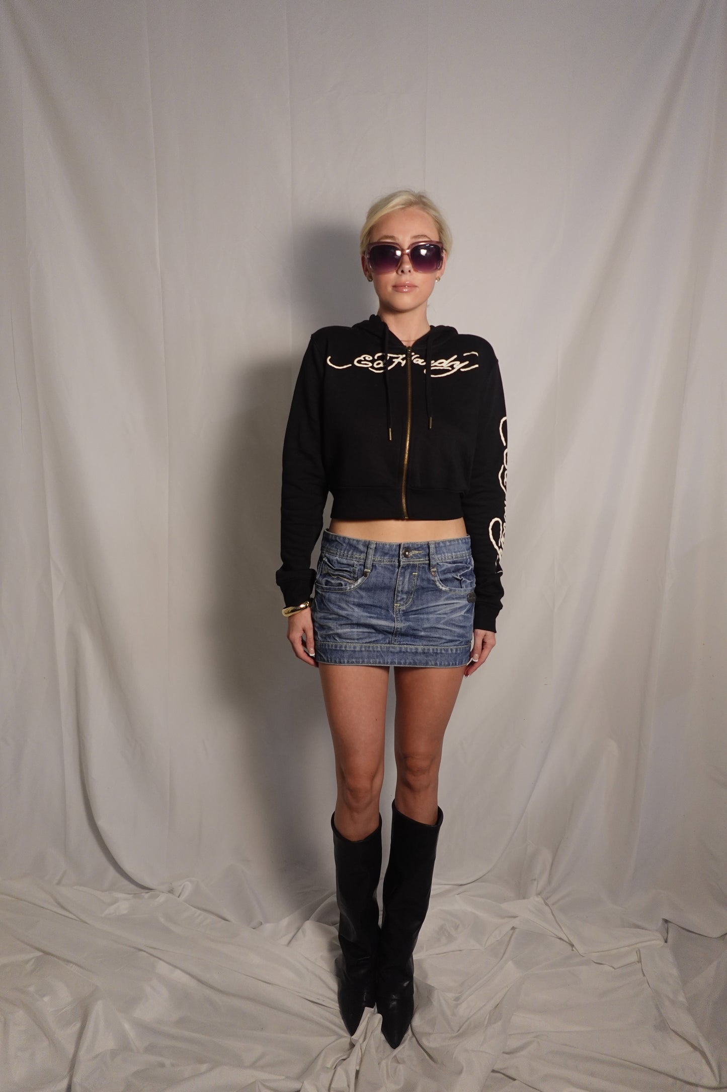 Ed Hardy Cropped Jacket Black