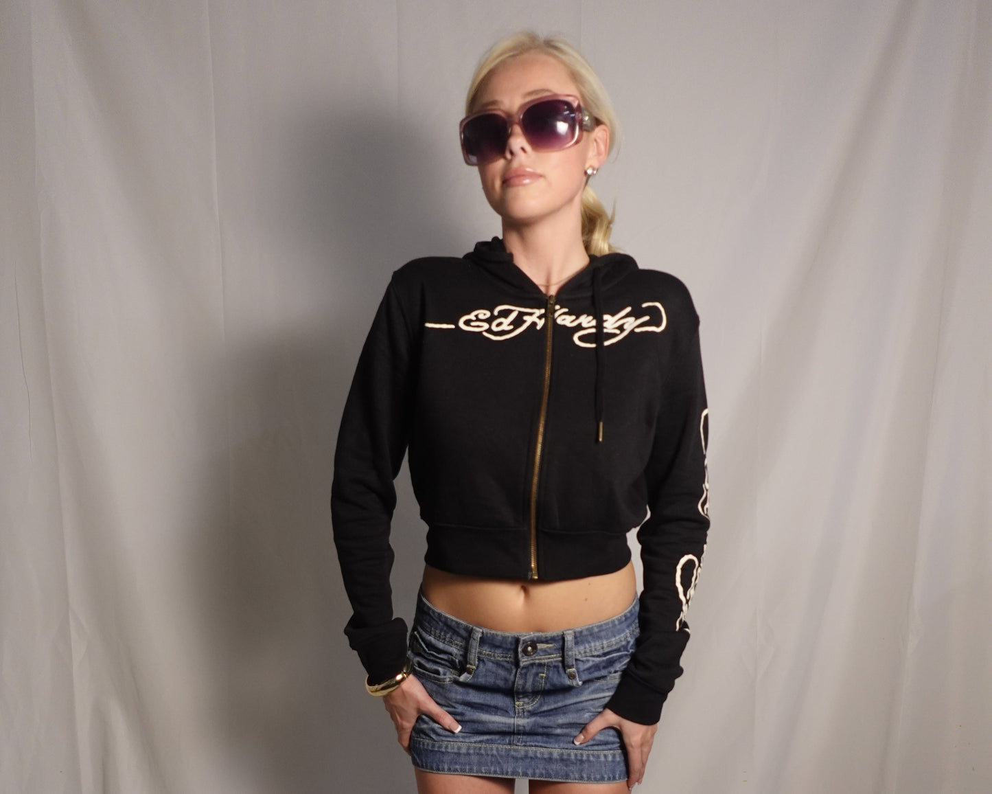 Ed Hardy Cropped Jacket Black