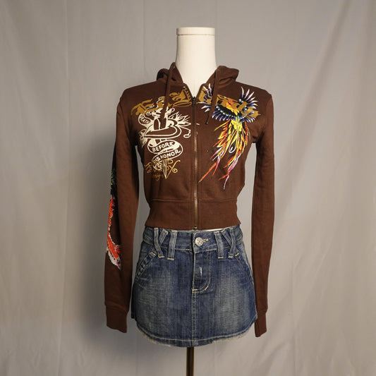 Ed Hardy Cropped Jacket Brown