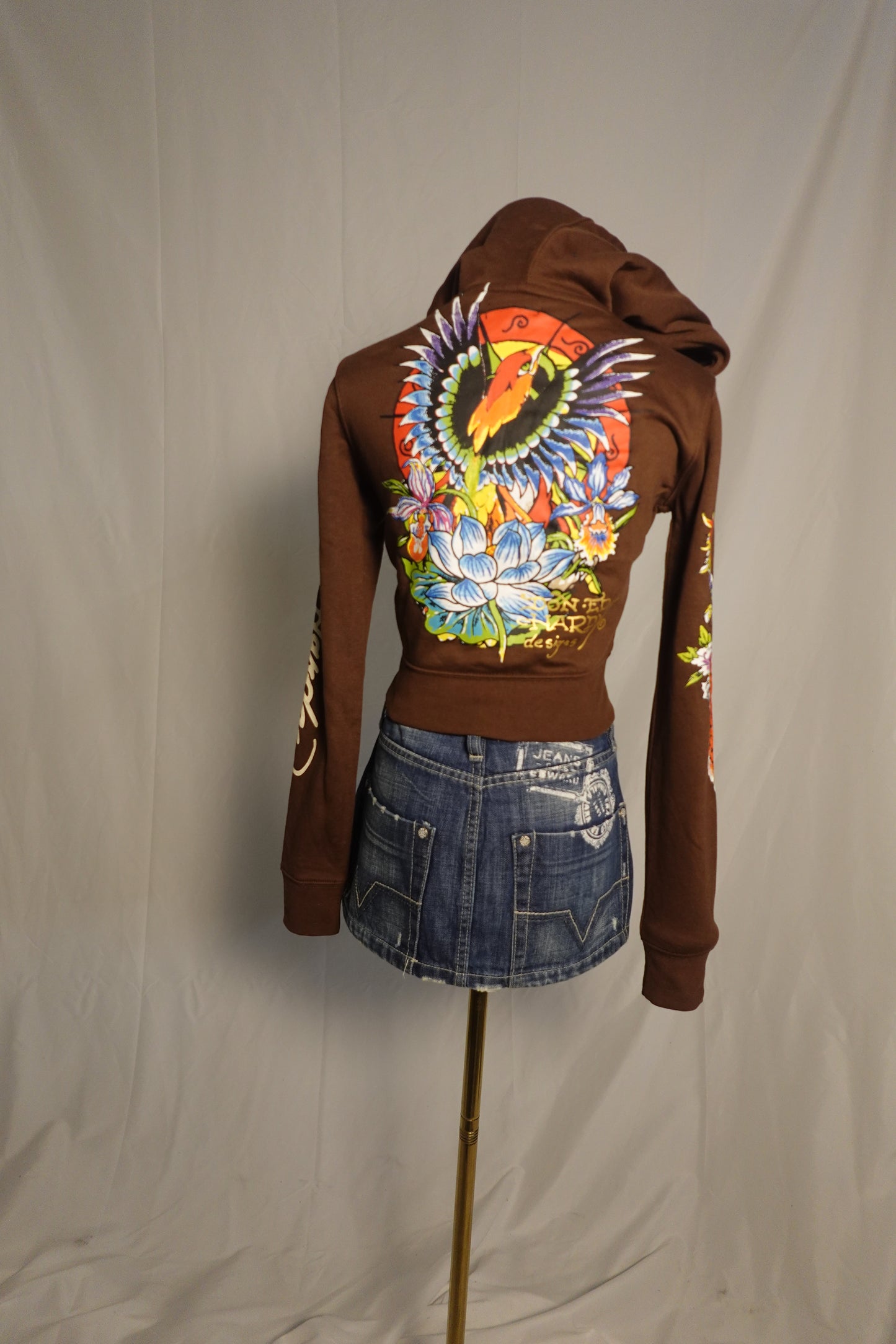 Ed Hardy Cropped Jacket Brown