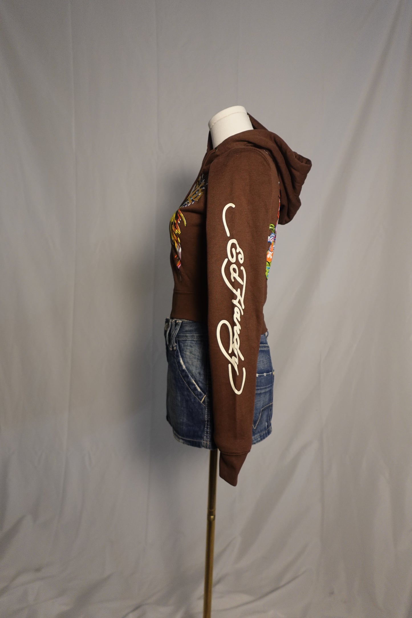 Ed Hardy Cropped Jacket Brown