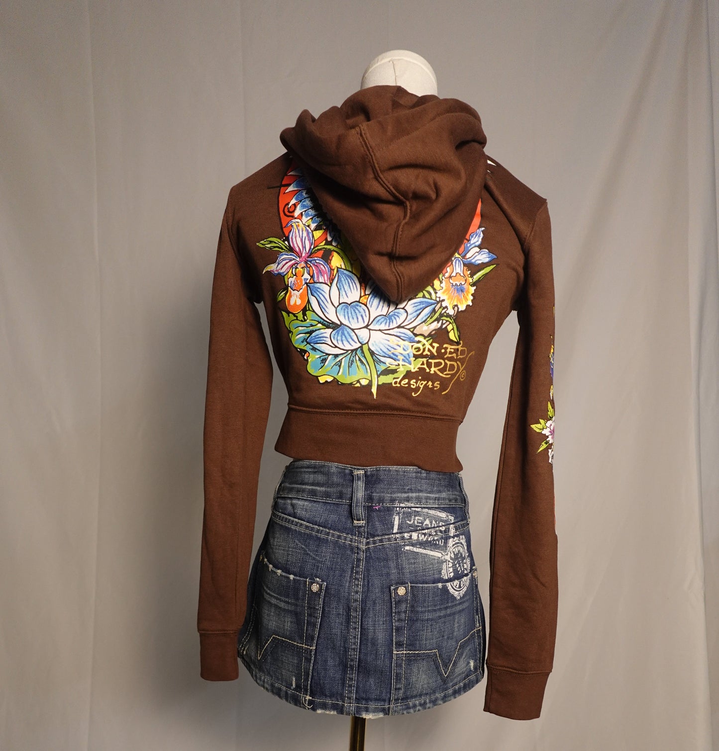Ed Hardy Cropped Jacket Brown
