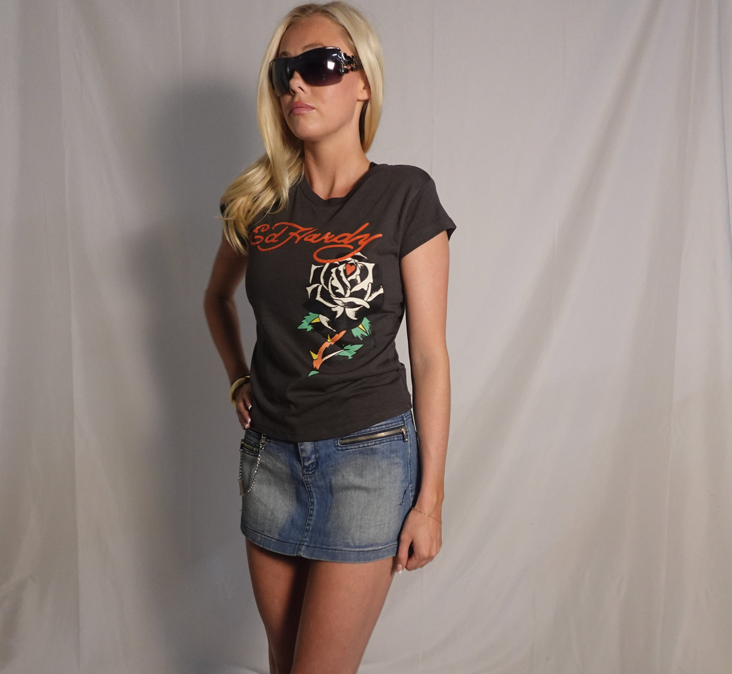 Special Edition Ed Hardy Dark Gray Rose Tee