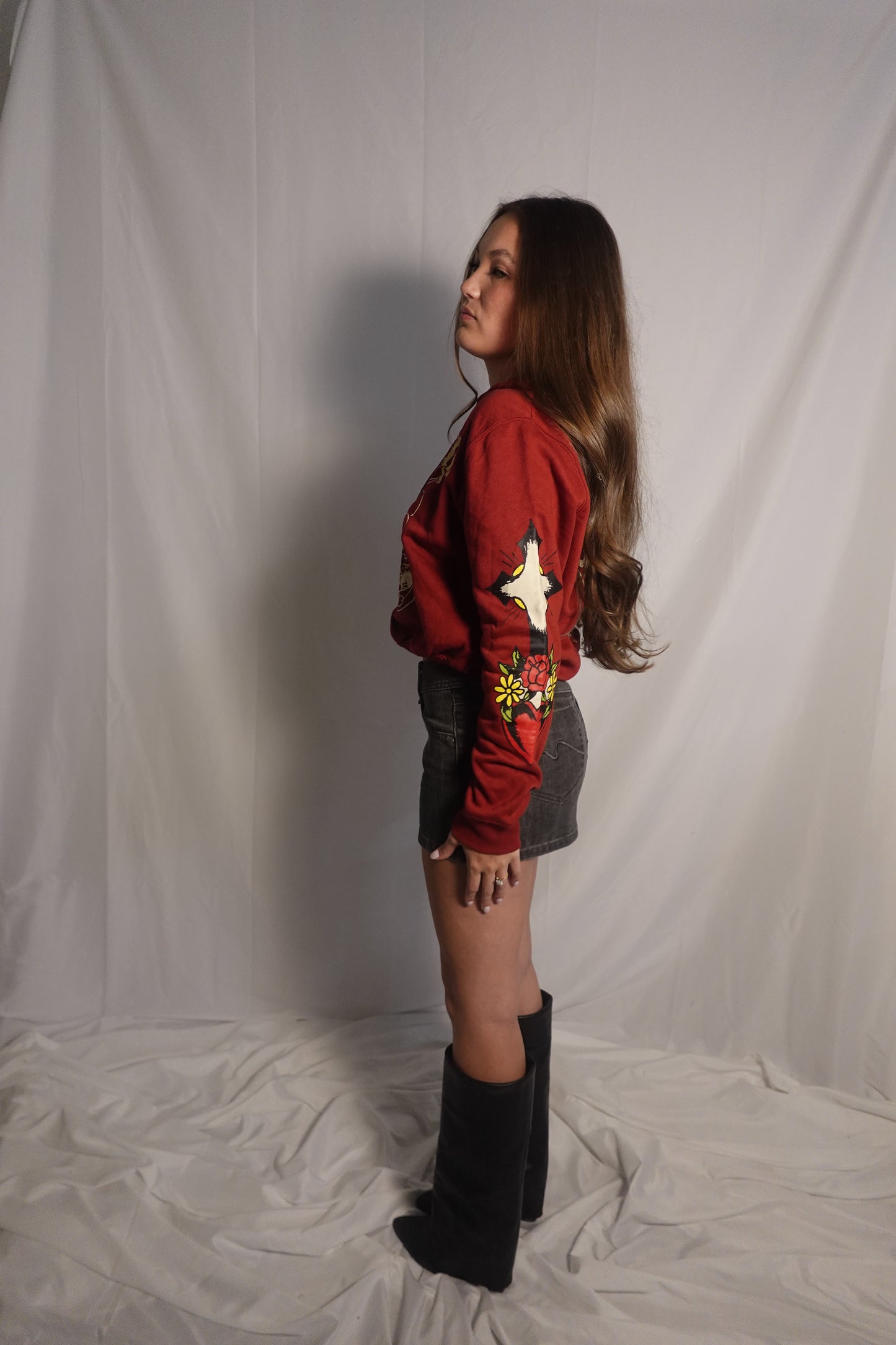 Ed Hardy Maroon Cropped Jacket