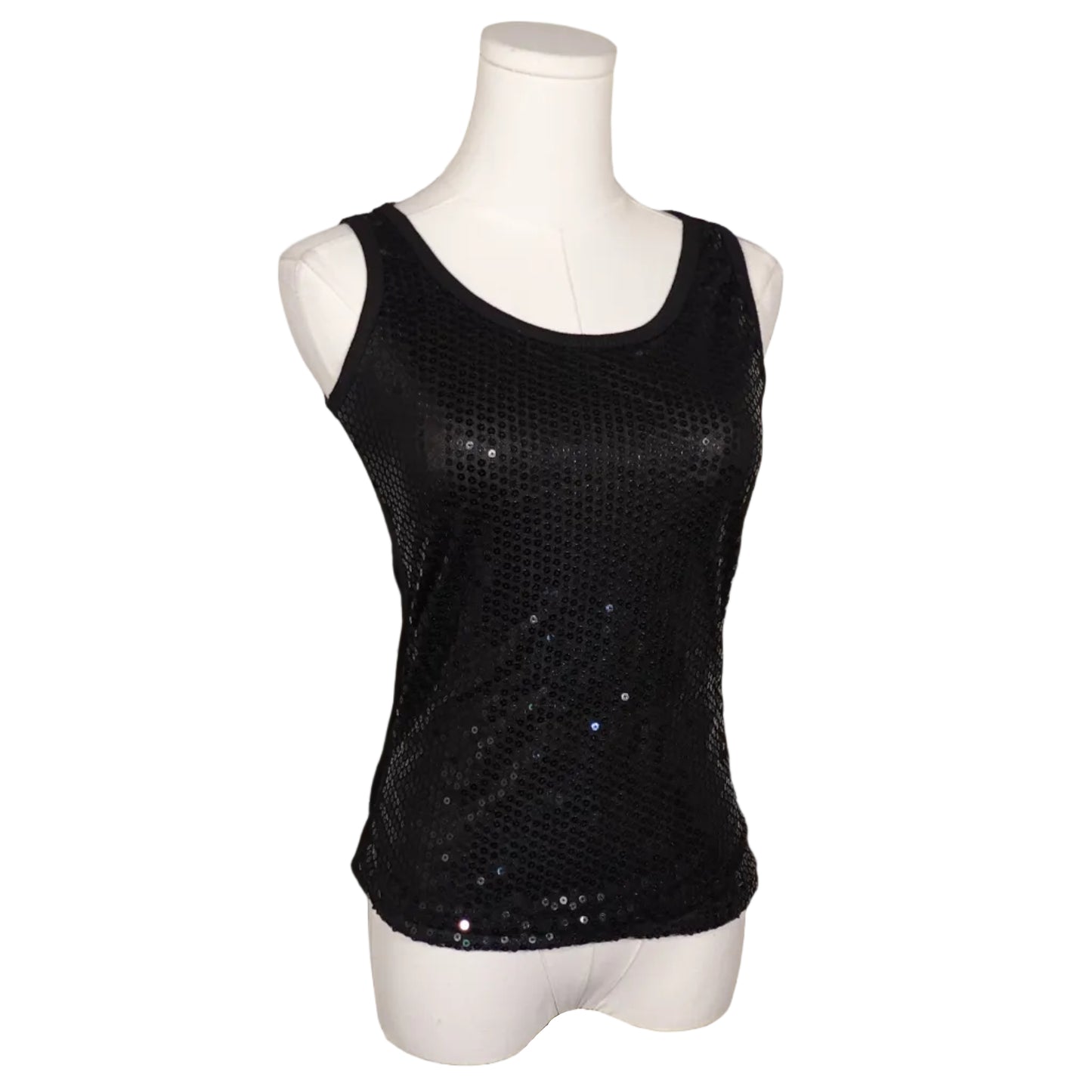 Black Sequin Tank Top