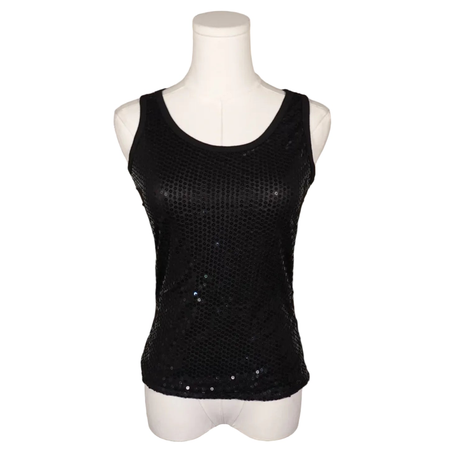 Black Sequin Tank Top