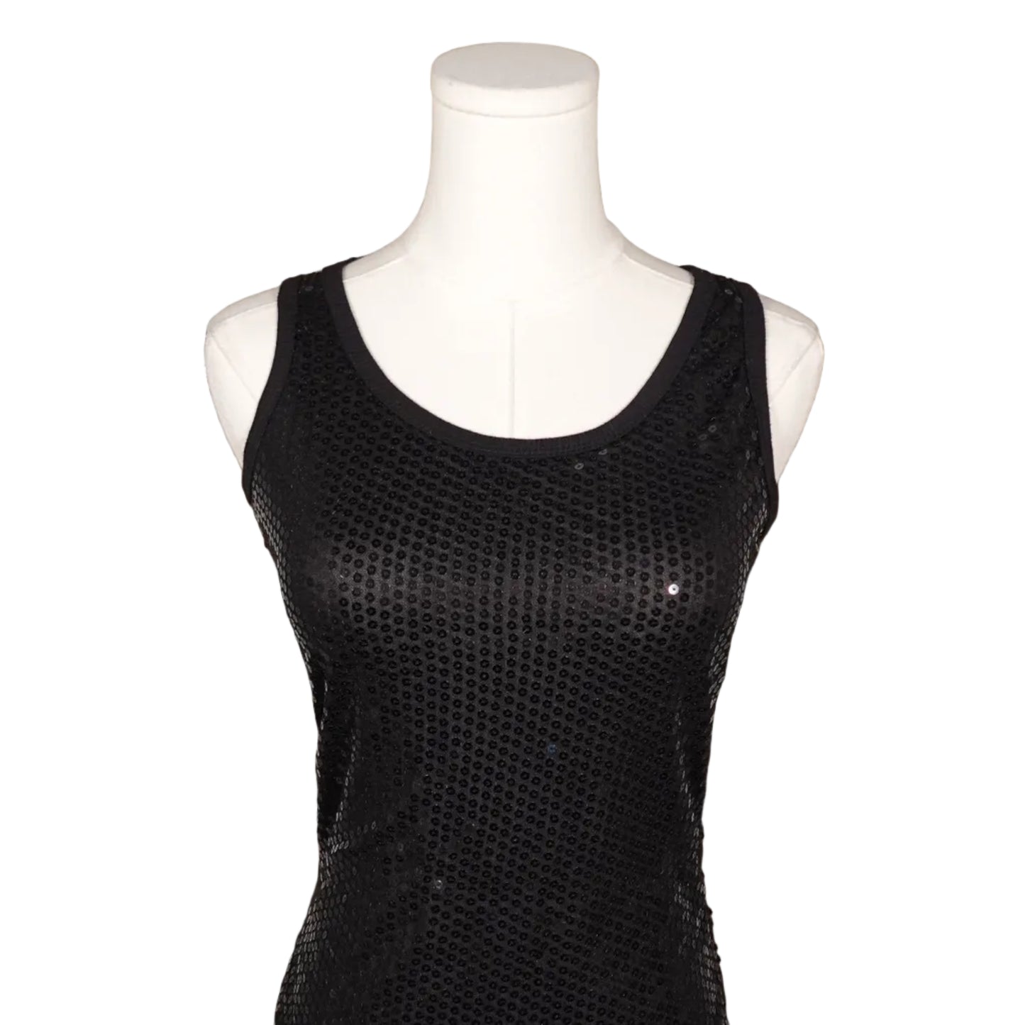Black Sequin Tank Top