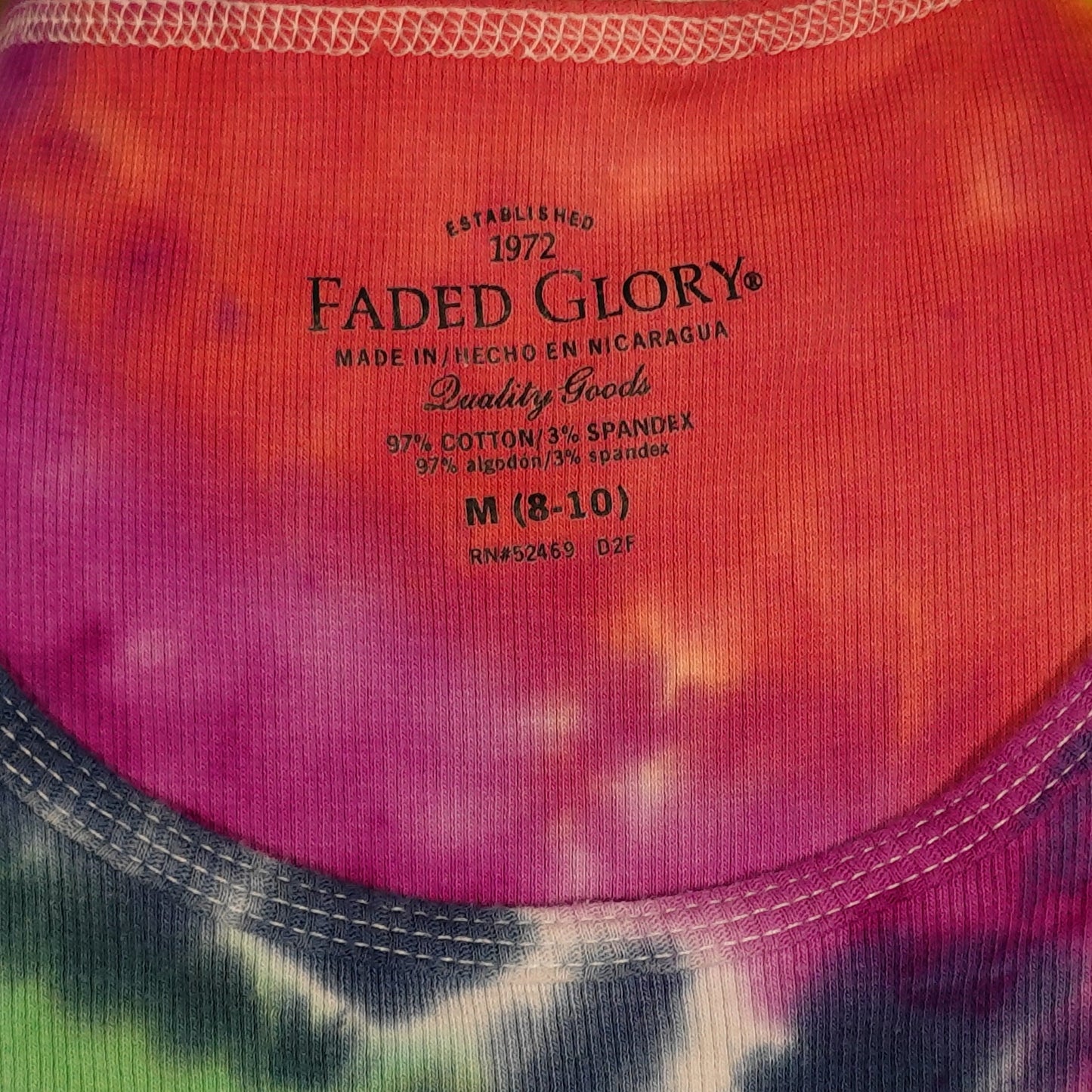 Rainbow Tie-Dye Ribbed Tank-M