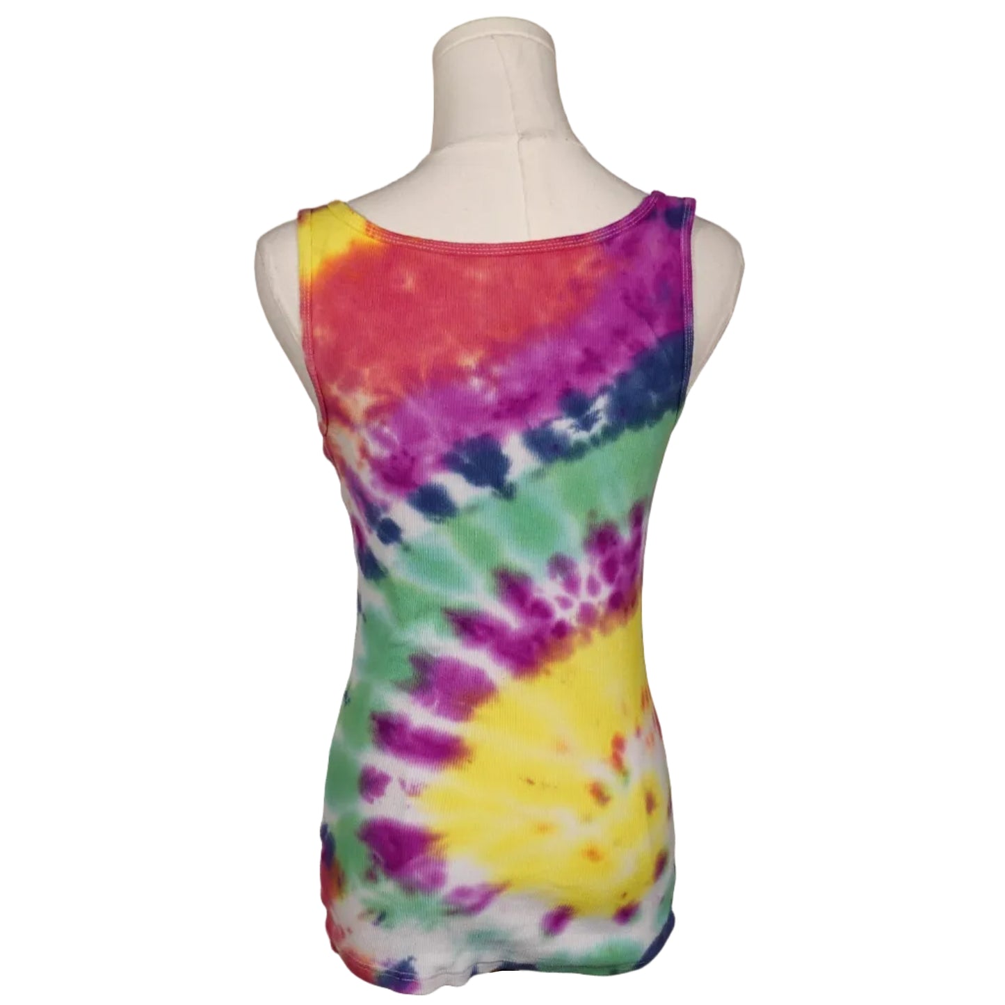 Rainbow Tie-Dye Ribbed Tank-M