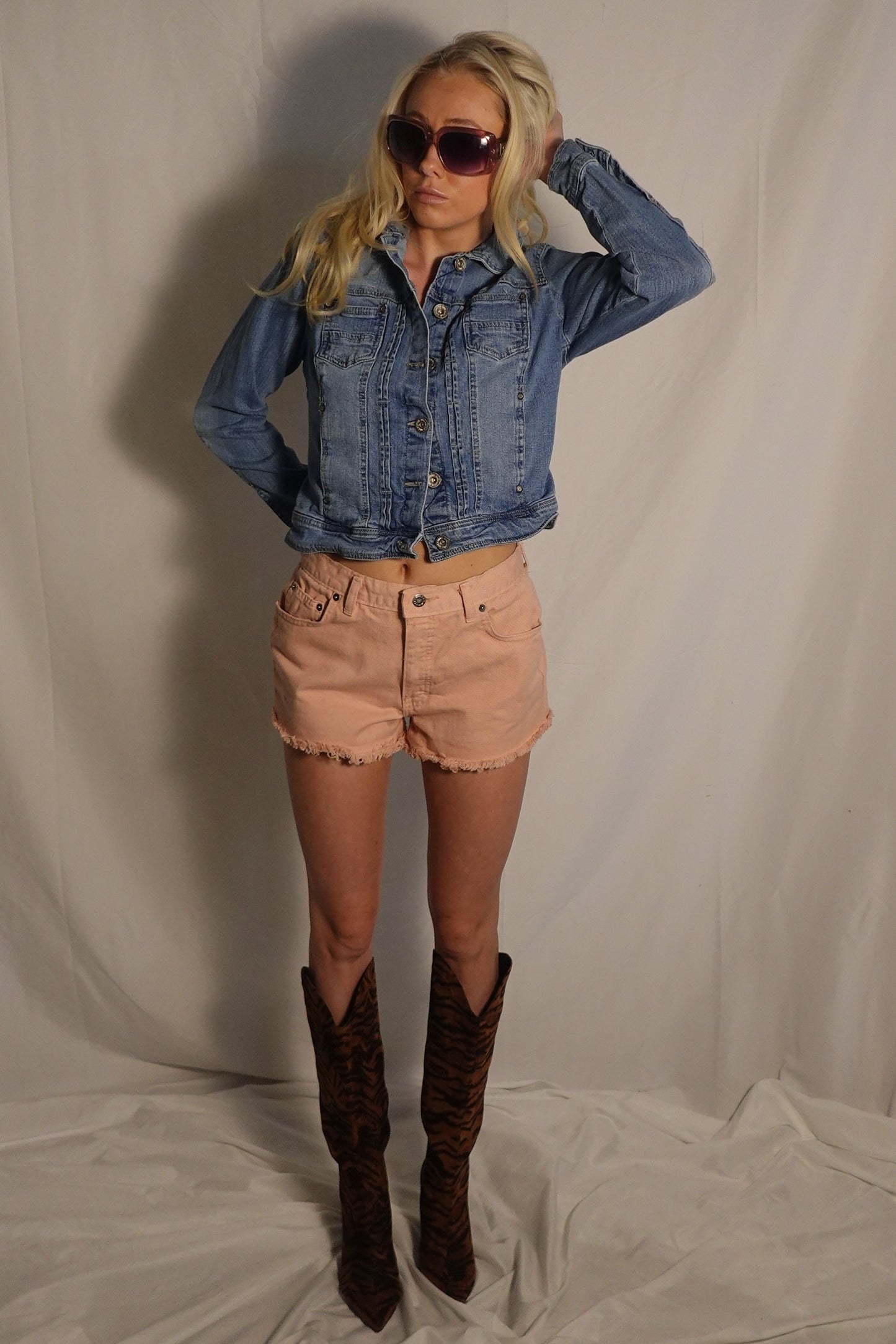 Live a Little Distressed Denim Jacket