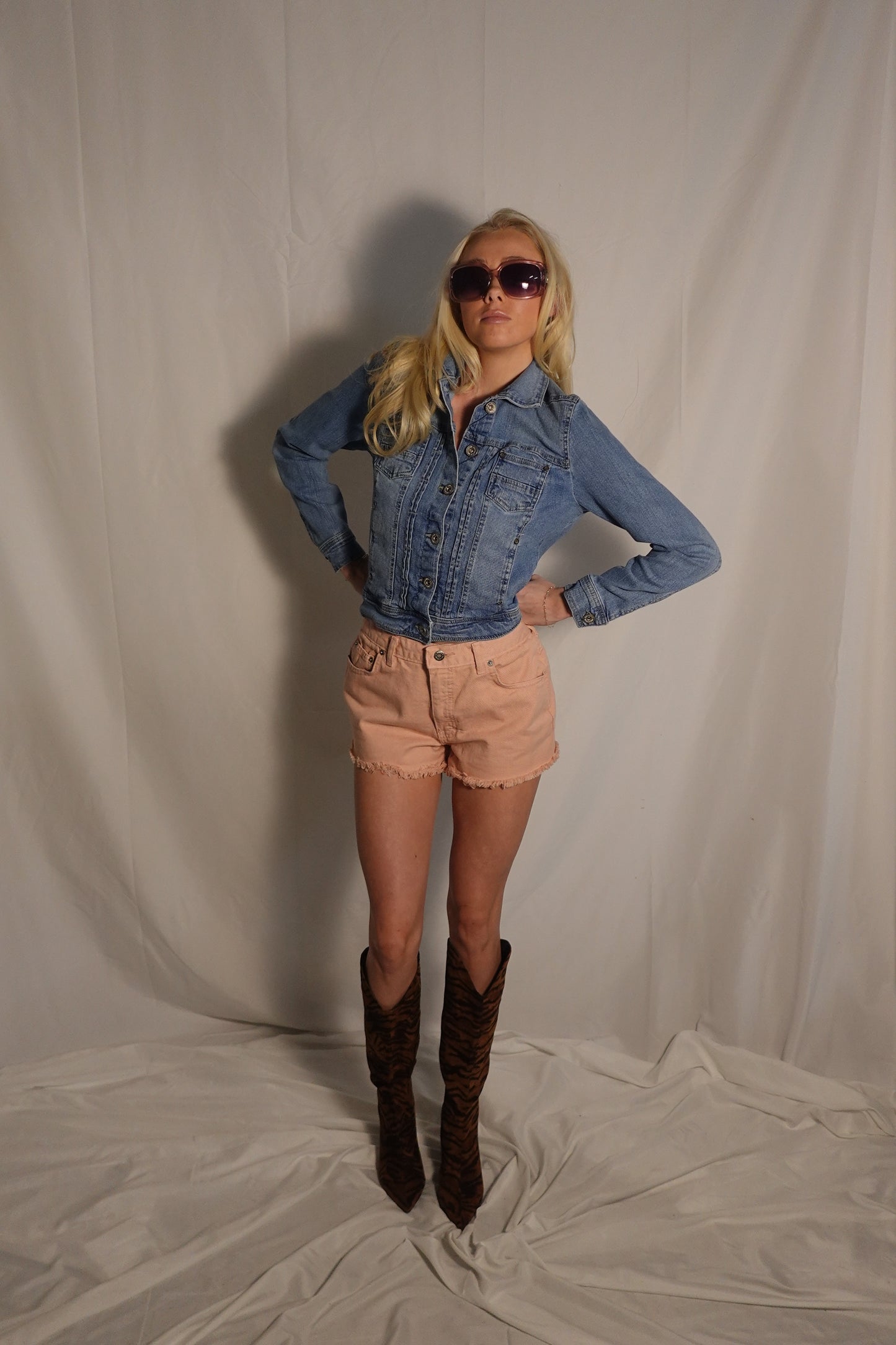 Live a Little Distressed Denim Jacket