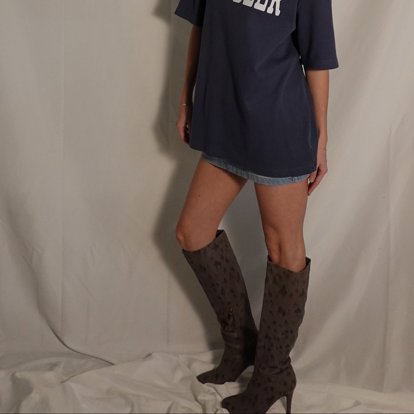 Rebecca Taylor Italian-Made Gray Leopard Boots