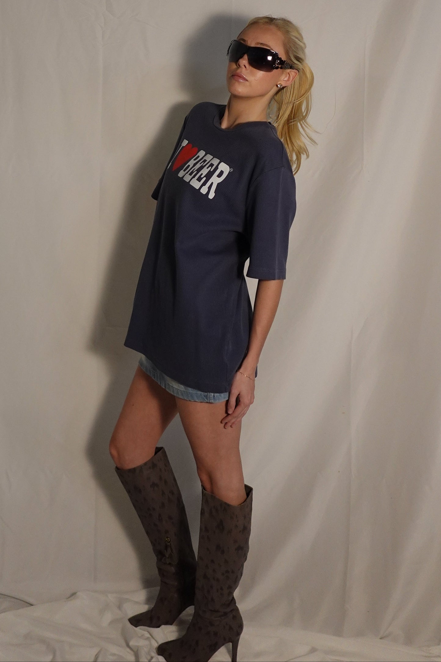 Rebecca Taylor Italian-Made Gray Leopard Boots