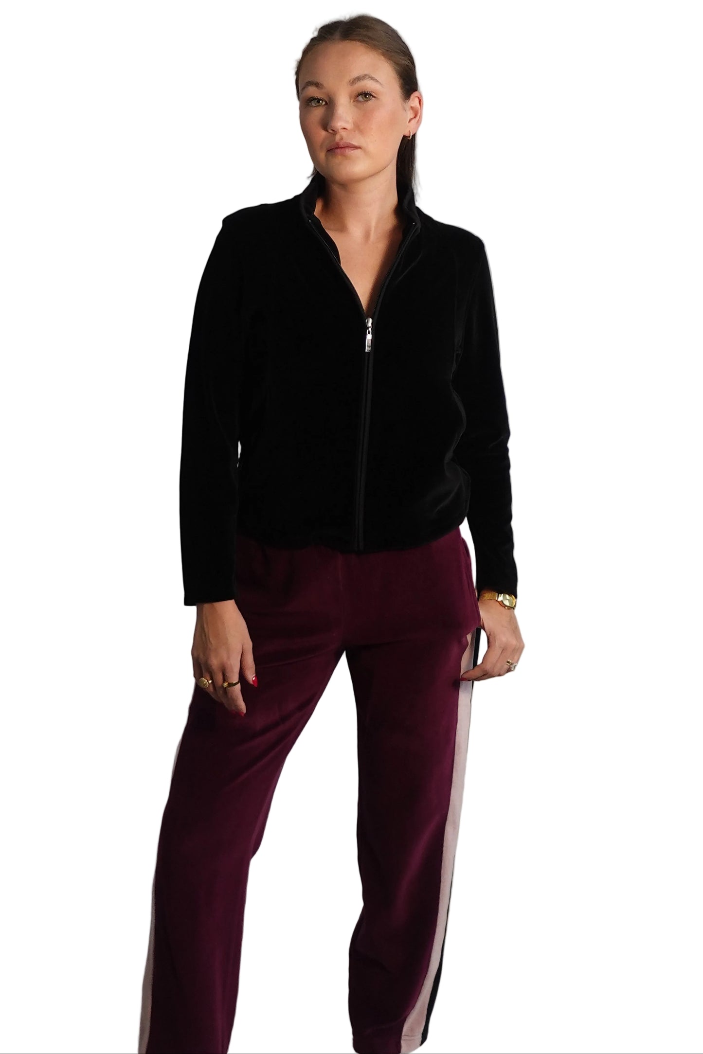Chic Black Velvet Jacket-S