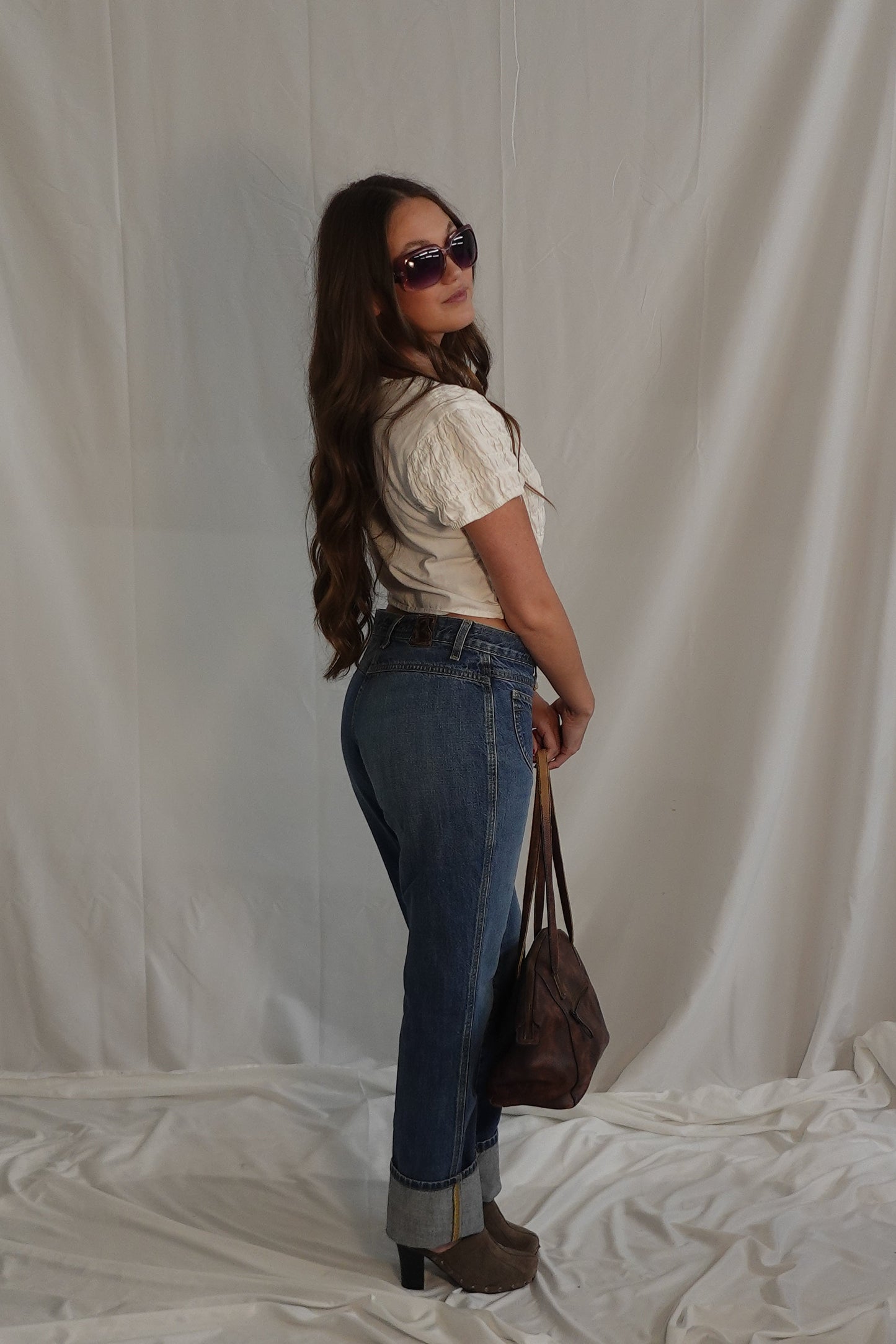 Rockies Low-Rise Lace-Up Denim Jeans