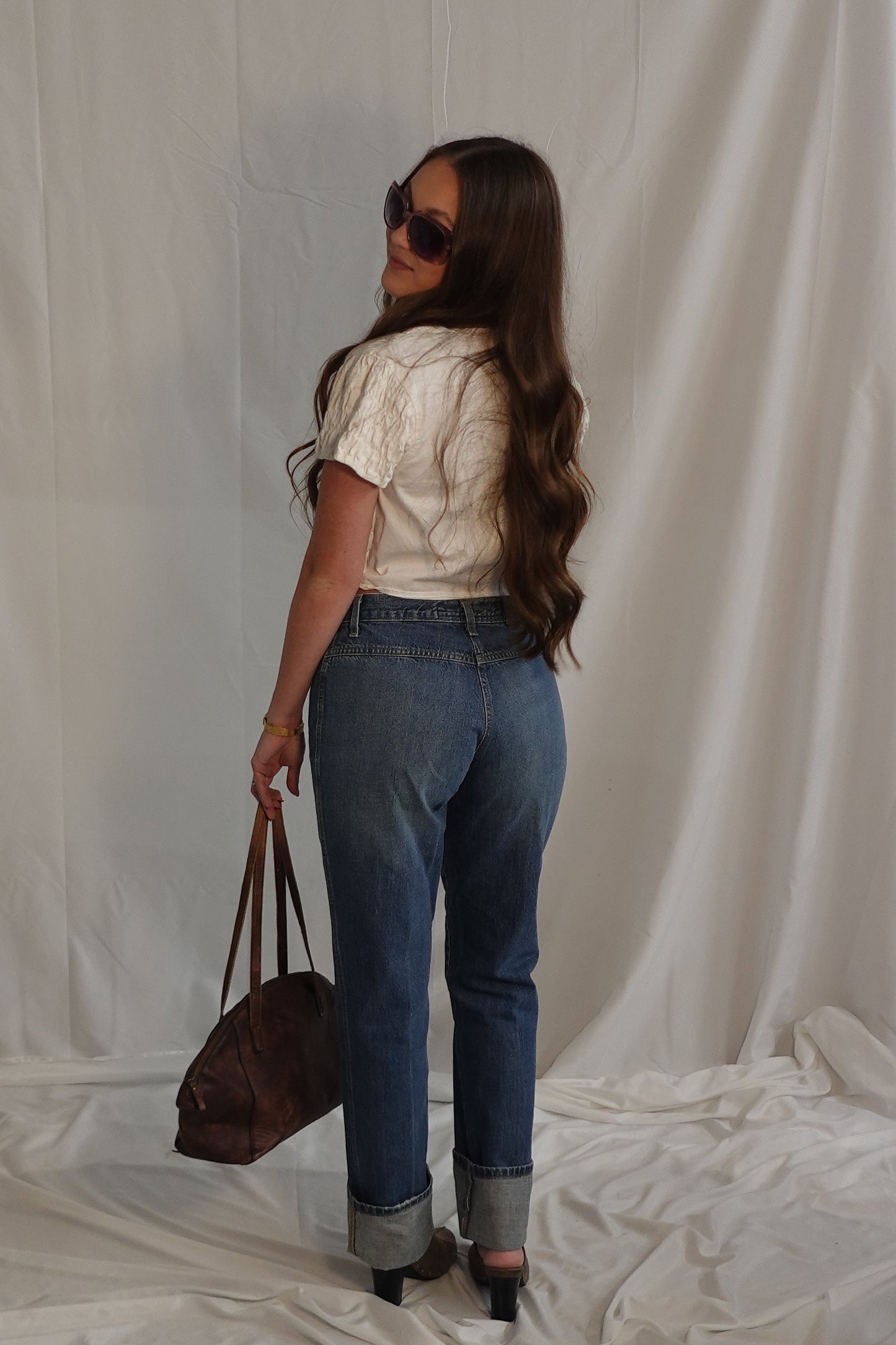 Rockies Low-Rise Lace-Up Denim Jeans