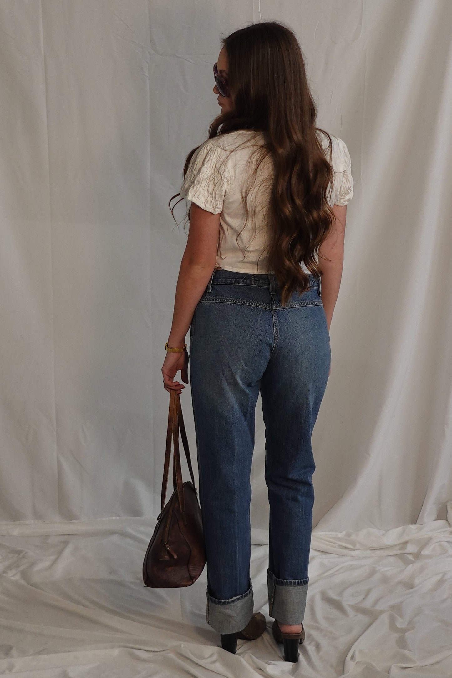 Rockies Low-Rise Lace-Up Denim Jeans