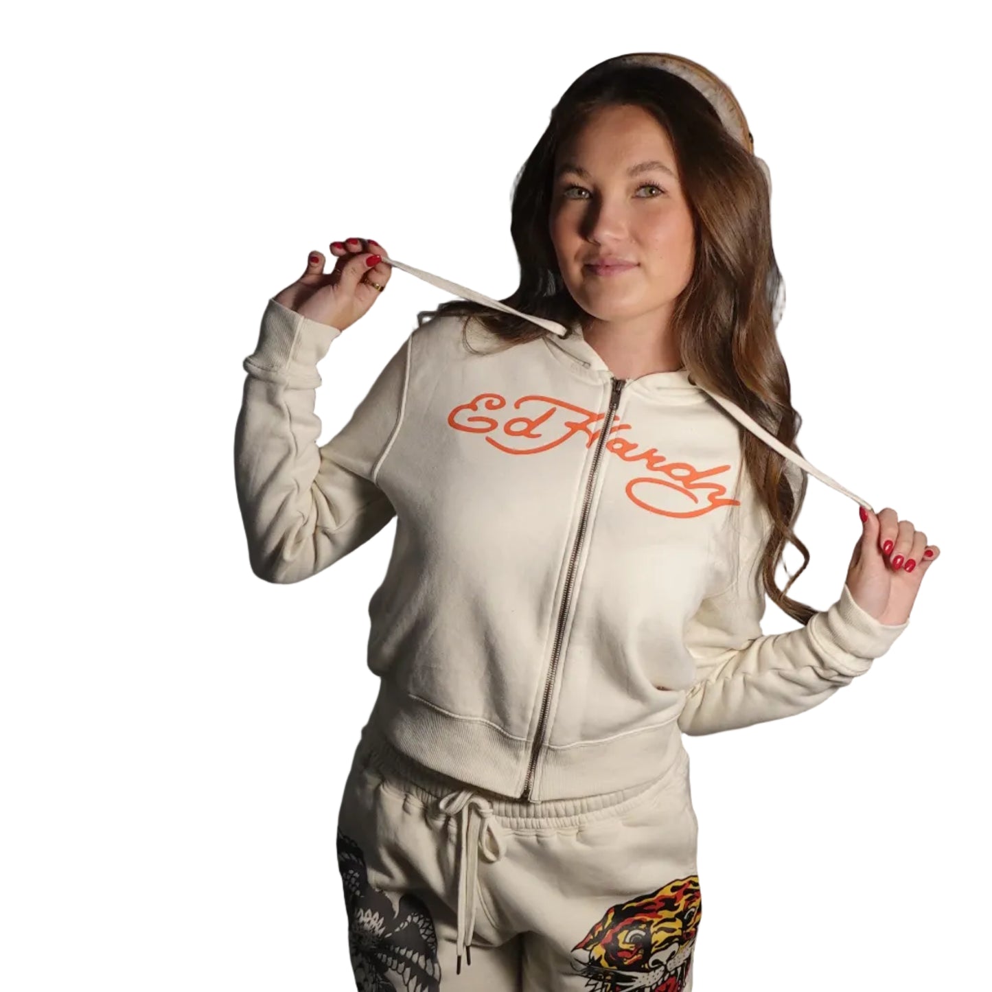 Ed Hardy Off-White & Orange Jacket