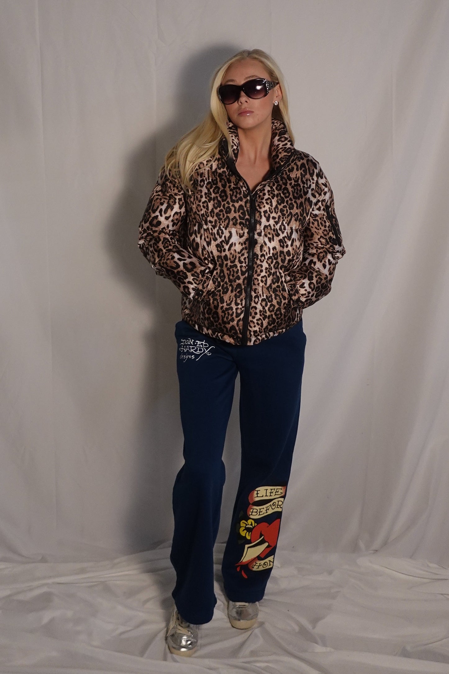 Cavalini Los Angles Leopard Print Puffer Jacket