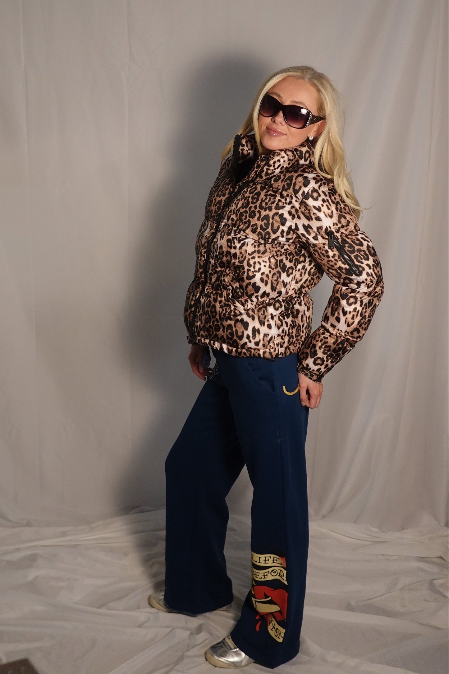 Cavalini Los Angles Leopard Print Puffer Jacket