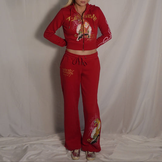 Ed Hardy Red Tiger Tracksuit Set