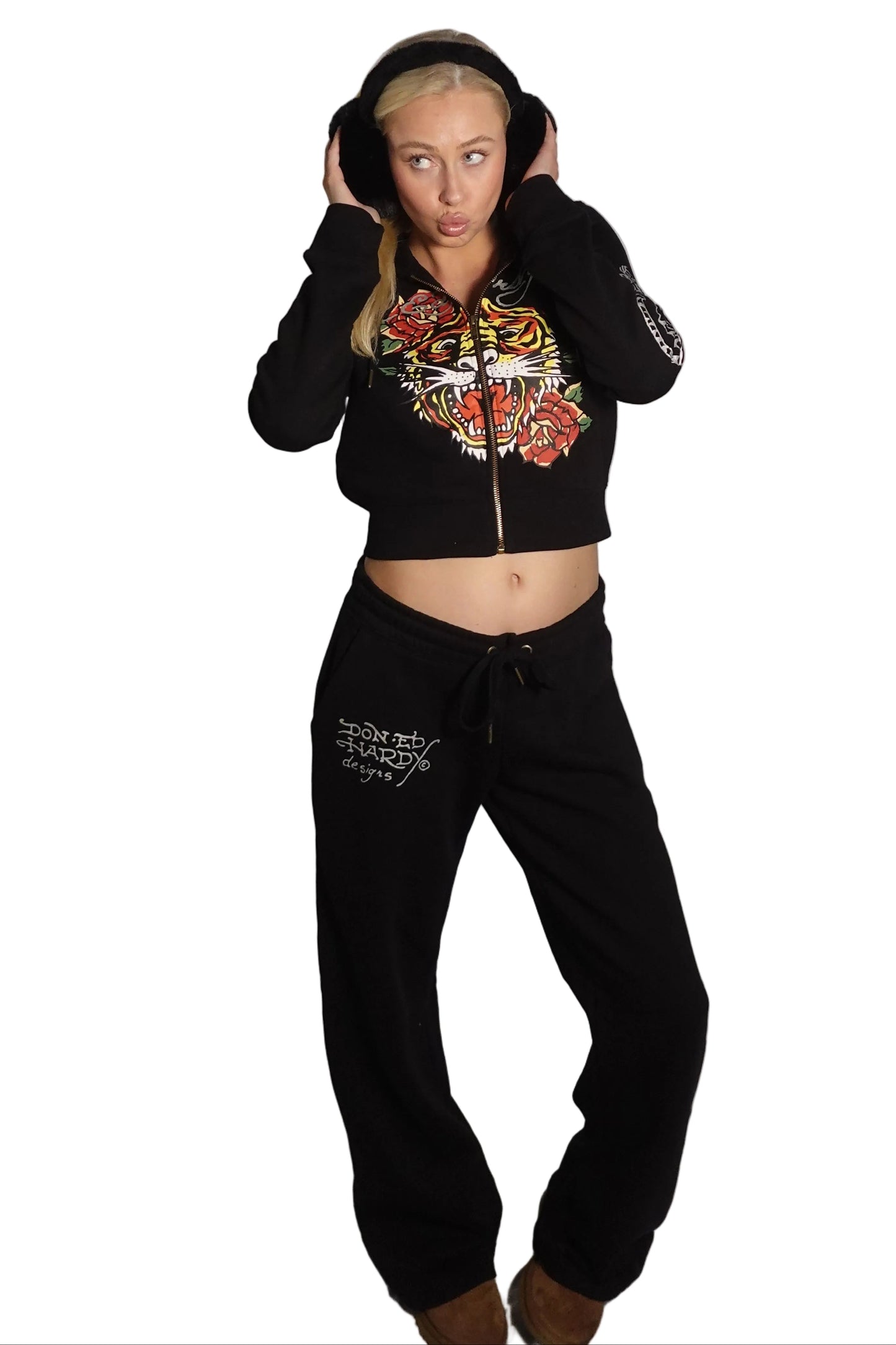 Ed Hardy Black Tiger Tracksuit Set