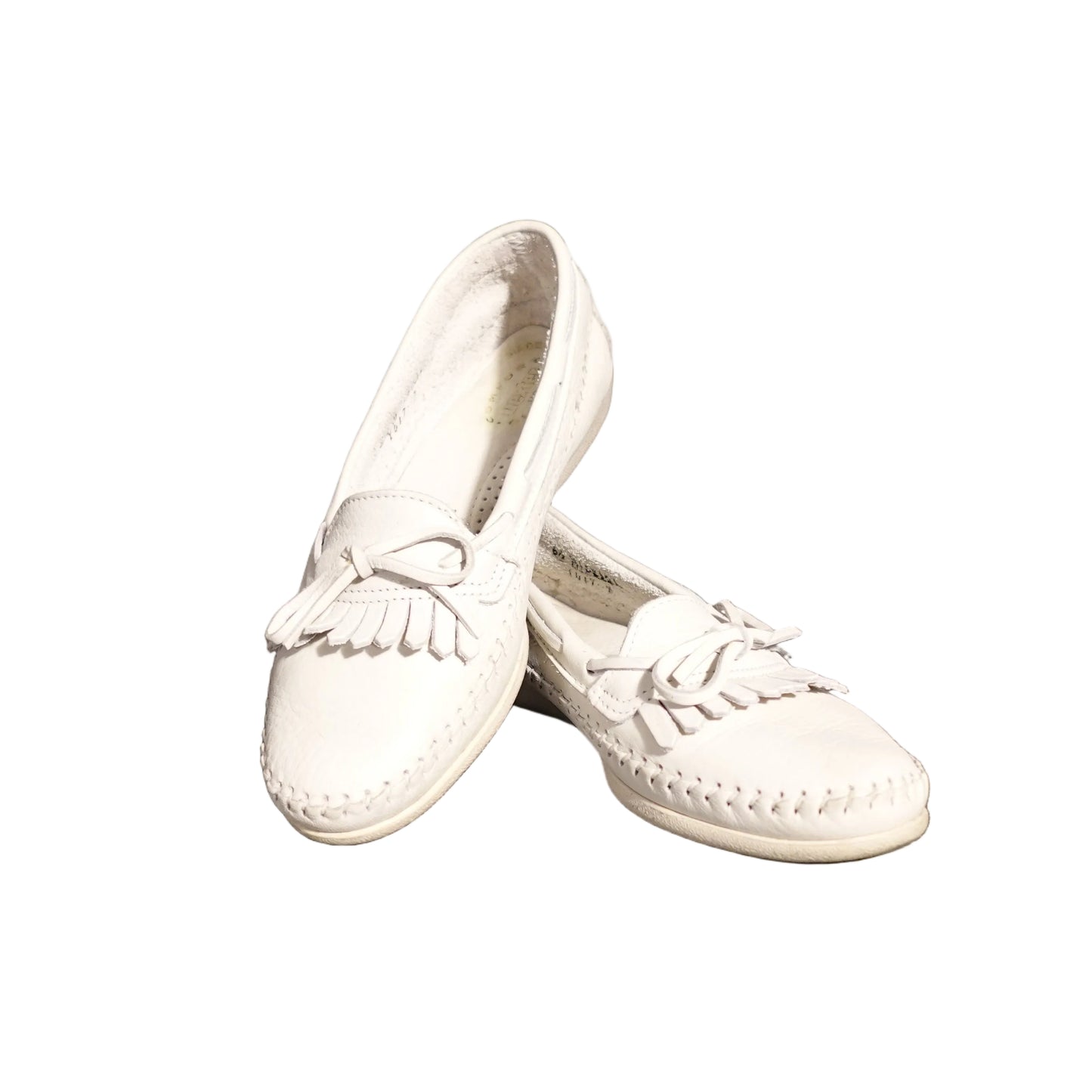 Vintage White Leather Loafers-6.5