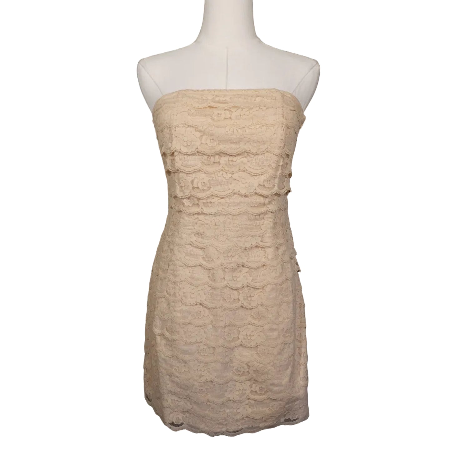 Lace Strapless Mini Dress-S