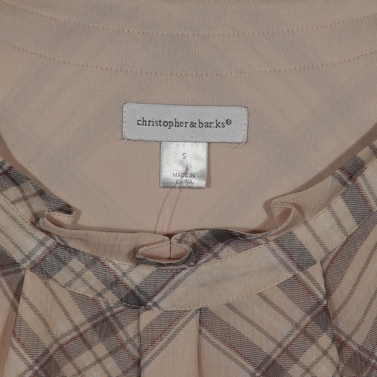 Christopher & Barks Blush Plaid Muse Tank-S