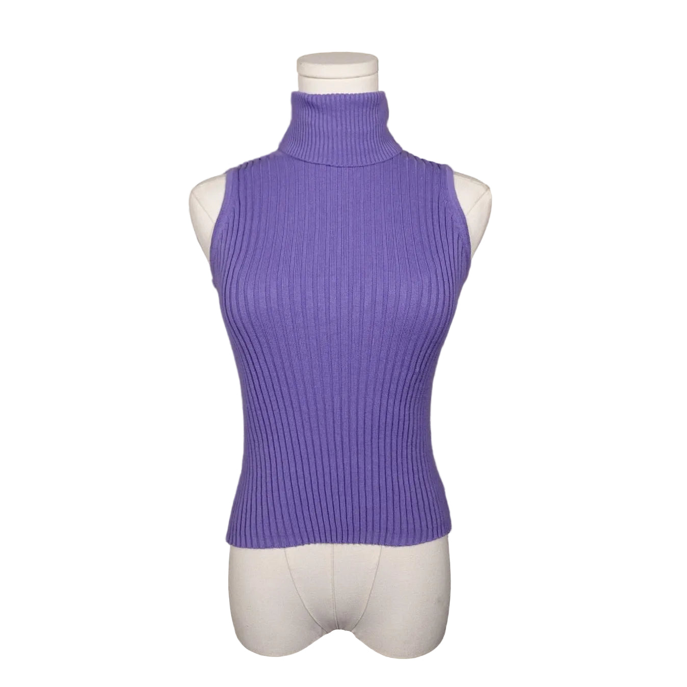 Express Lavender Ribbed Turtleneck Knit Tank (XS)