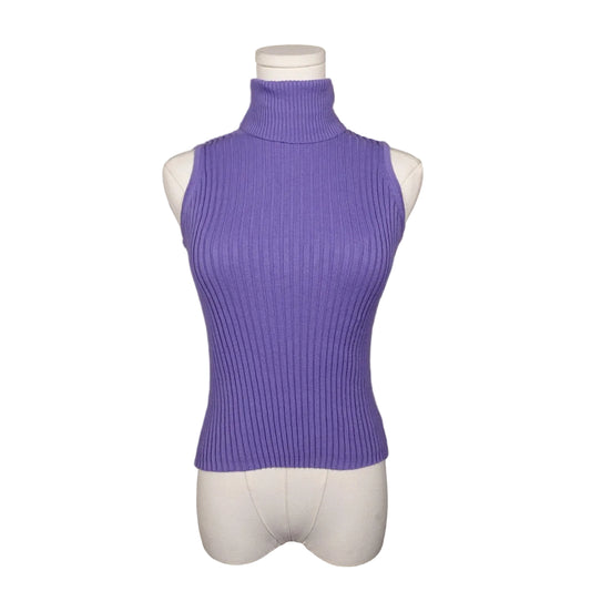 Express Lavender Ribbed Turtleneck Knit Tank (XS)